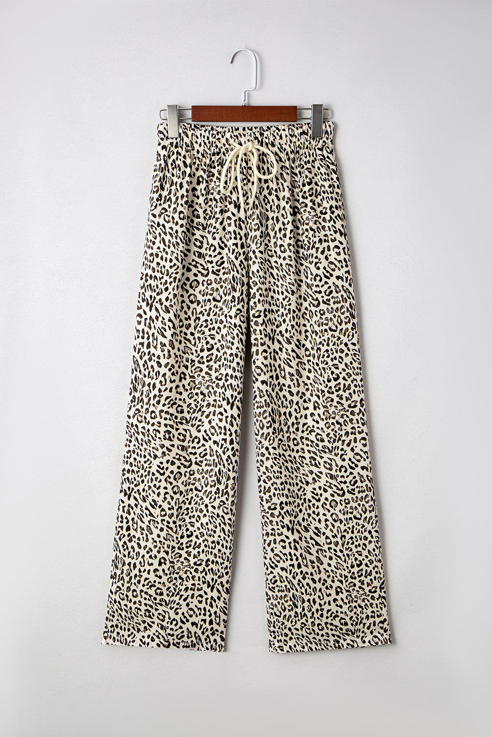 Khaki Leopard Drawstring Loose Pants Pants 5ccc1b208acd13e3