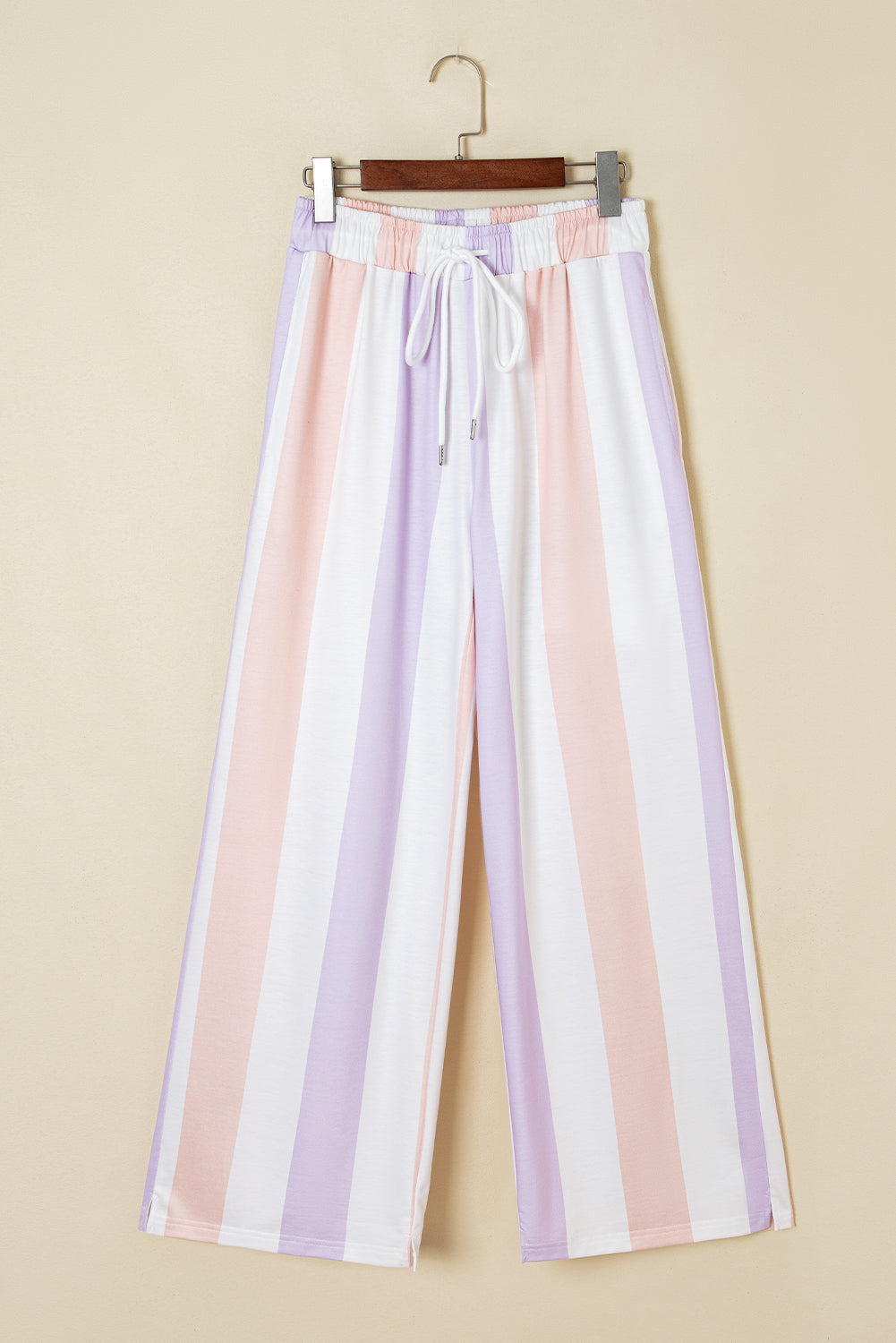 Purple Striped Colorblock High Waist Wide Leg Pants Pants 5d0fdd1312e801f4