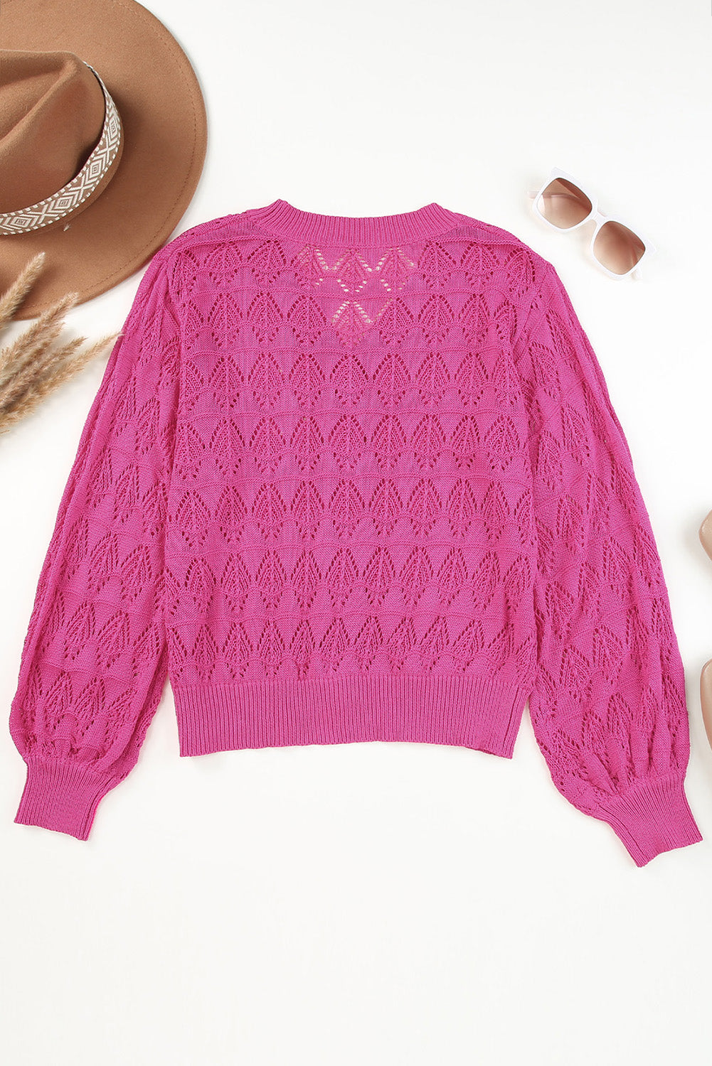 Rose Lightweight Buttoned Front Crochet Cardigan Cardigans 62b3ae57f70c01f7