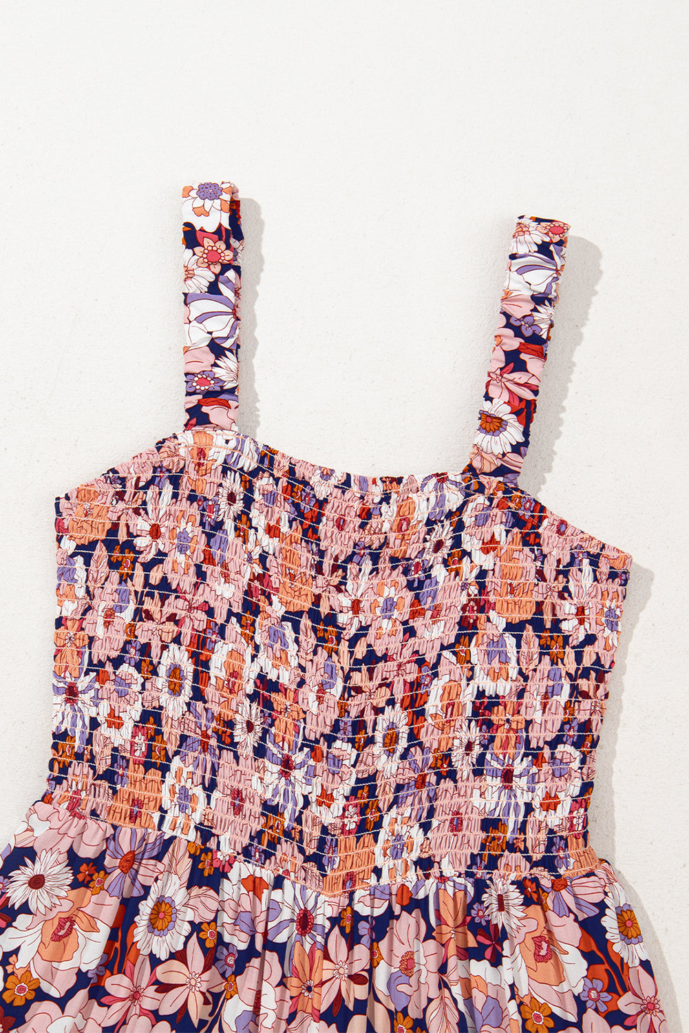 Green Floral Square Neckline Stretch High Waist Jumpsuit Jumpsuits 6497de477afd2dd2