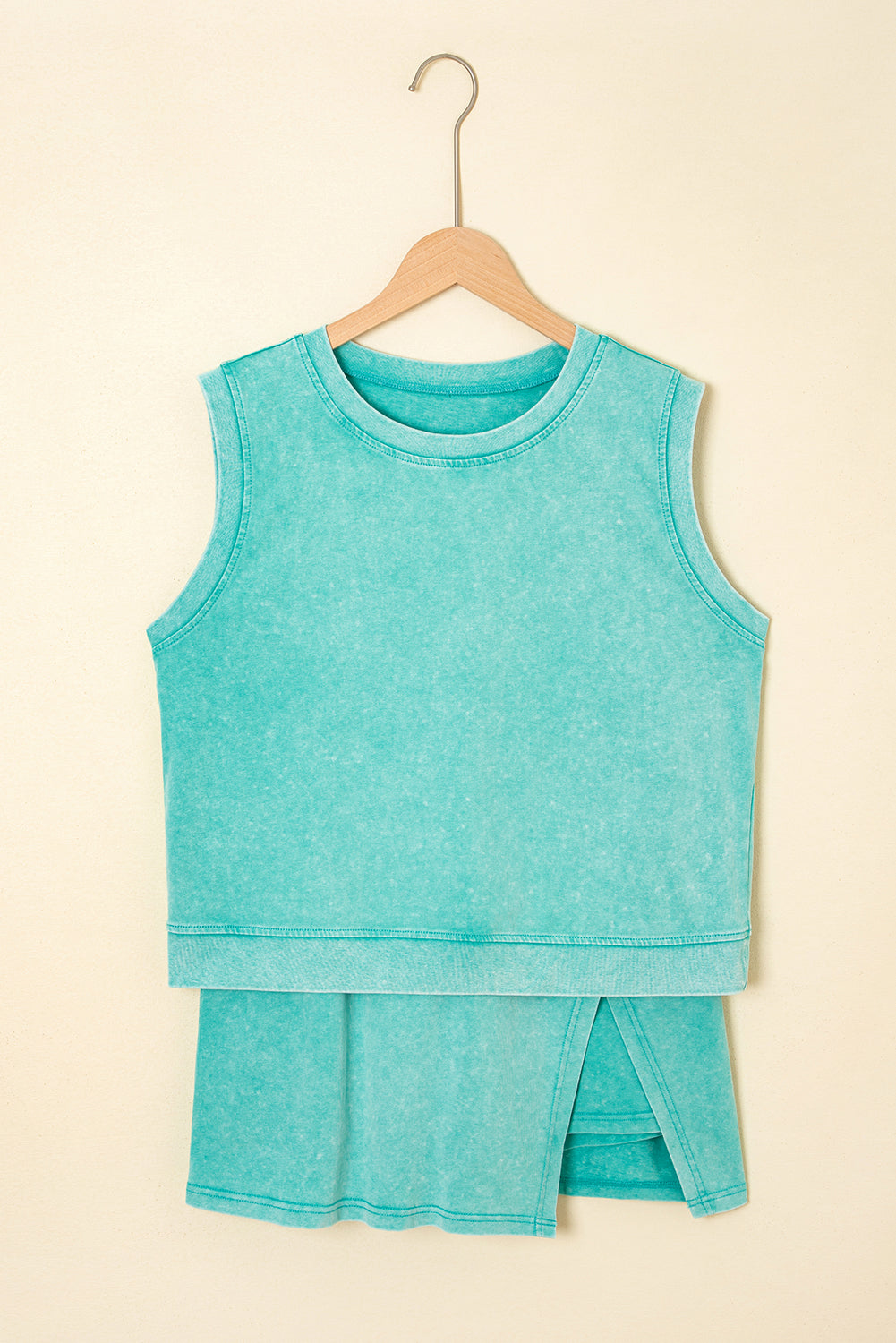 Myosotis Mineral Wash Sleeveless Top and Split Skort Set Two Piece Shorts Sets 6e131ab8afcd3e01