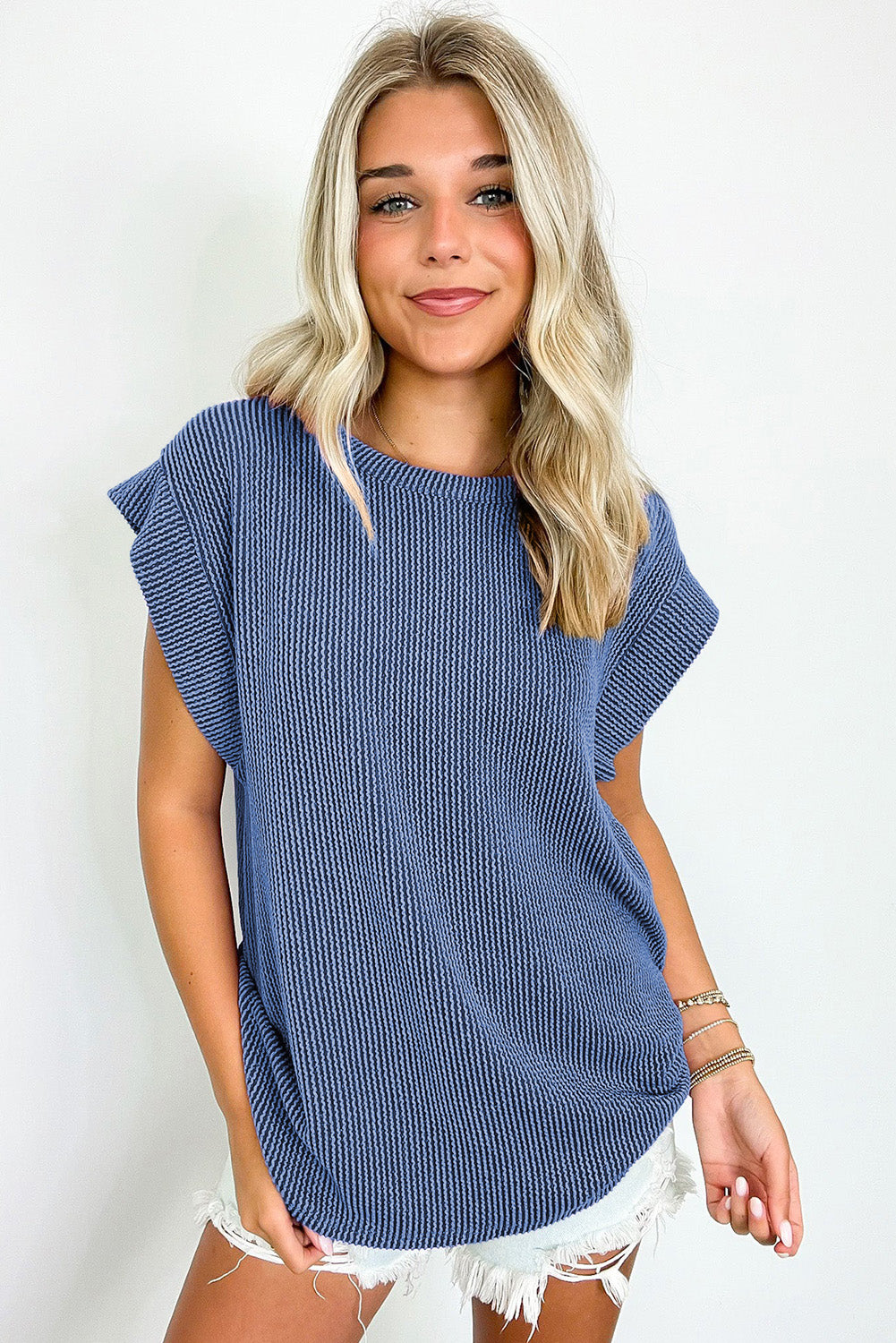 Carbon Grey Twisted Ribbed Textured Plain T Shirt T Shirts 6ec6d061d6e1869b