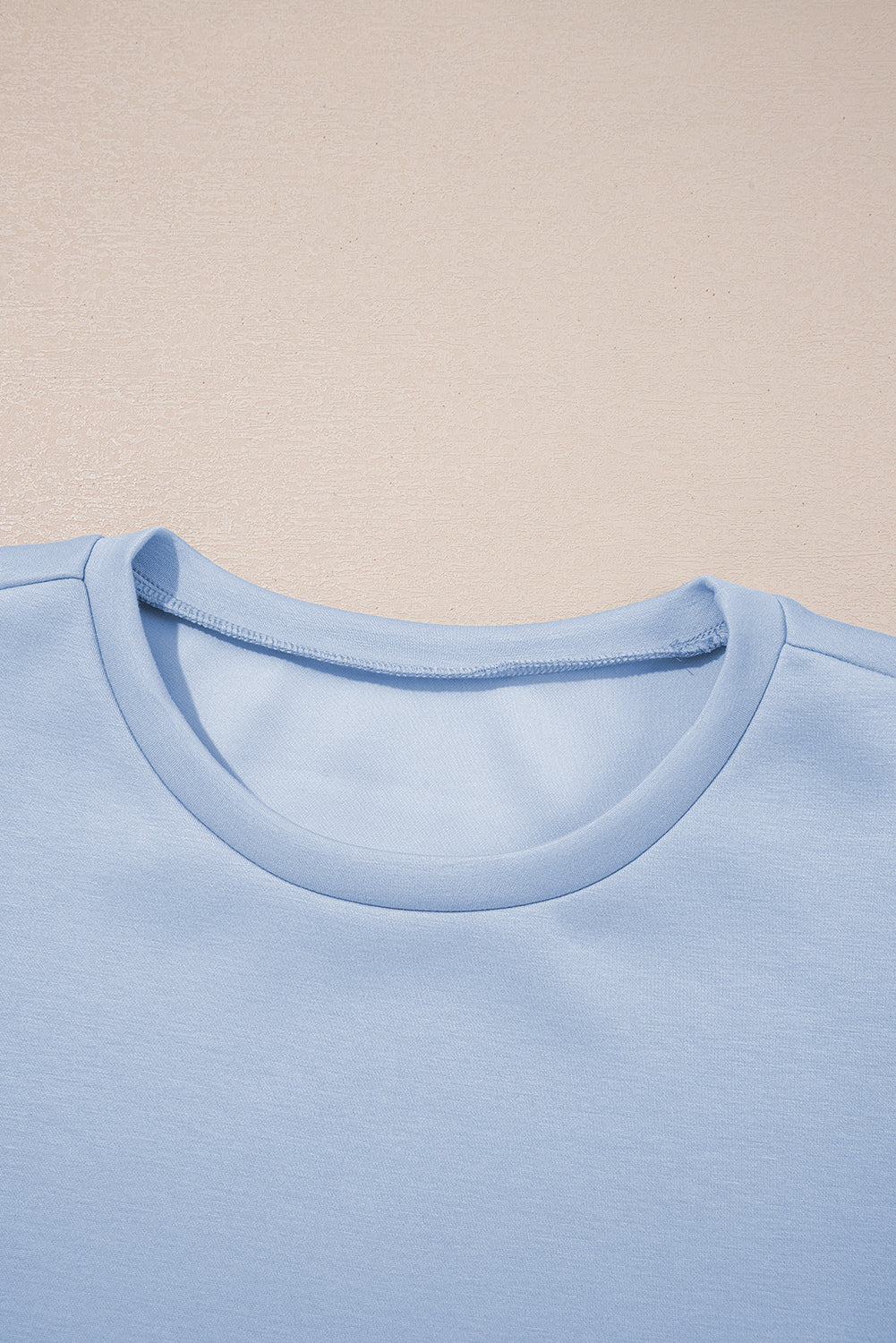 Beau Blue Puff Sleeve Pearl Embellished Scallop Hem 2-Piece Shorts Set Two Piece Shorts Sets 719ea2c4751fc689