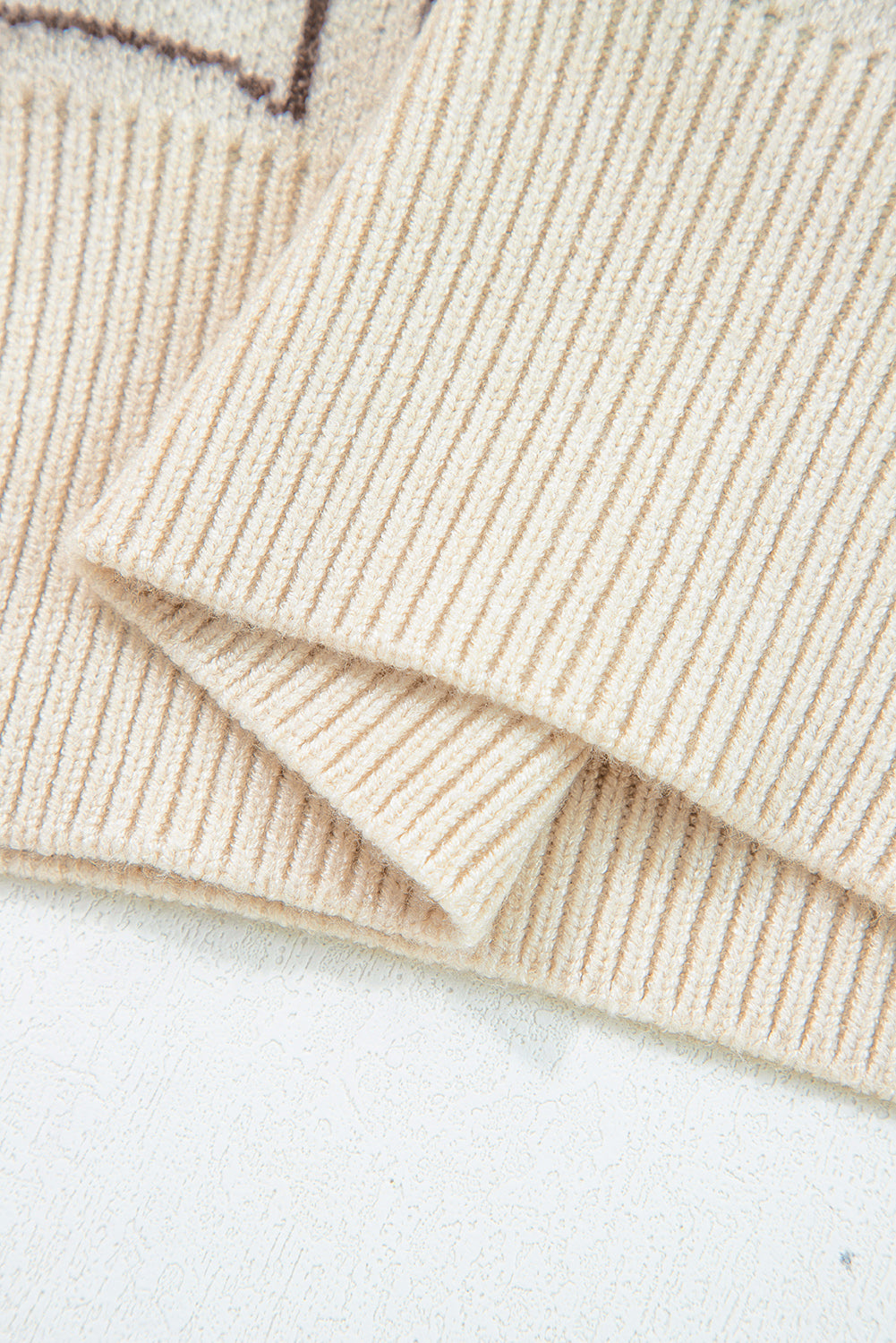 Brown Colorblock Bow Pattern Drop Sleeve Sweater Sweaters 72c4ee5068dc245d