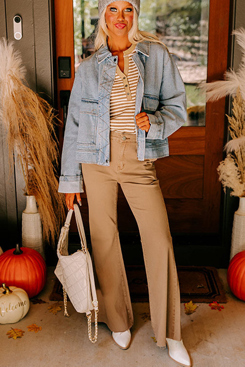 Beau Blue Street Style Zip Up Washed Denim Jacket Jackets 72d81ac2046d01ea