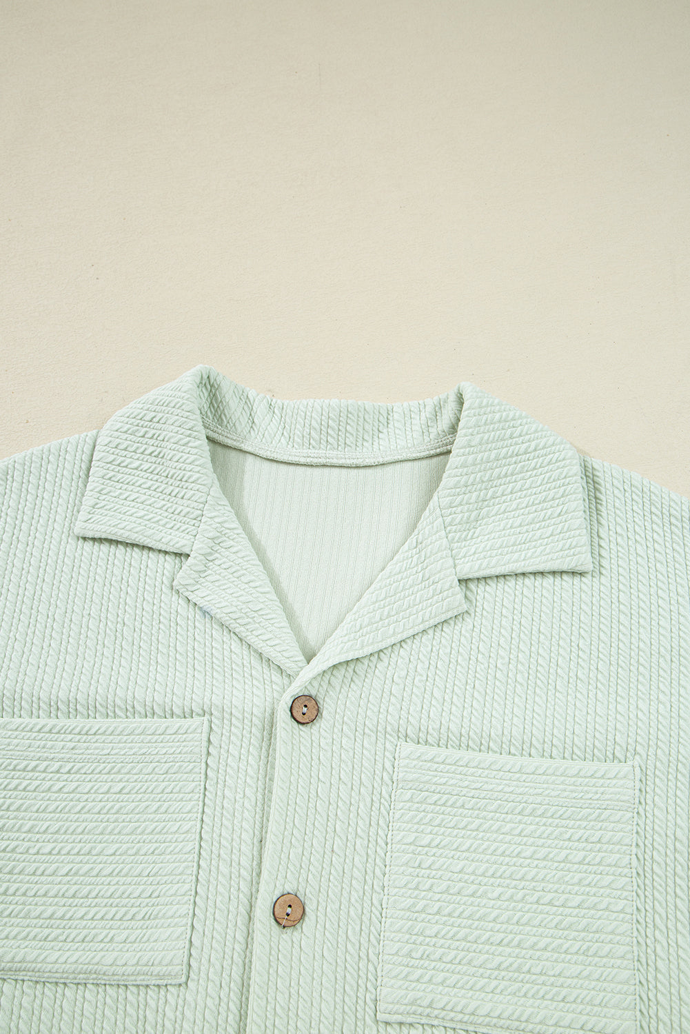 Clearly Aqua Textured Patch Chest Pocket Shirt and Pants Set Two Piece Pants Sets 7abf8d01571299fc