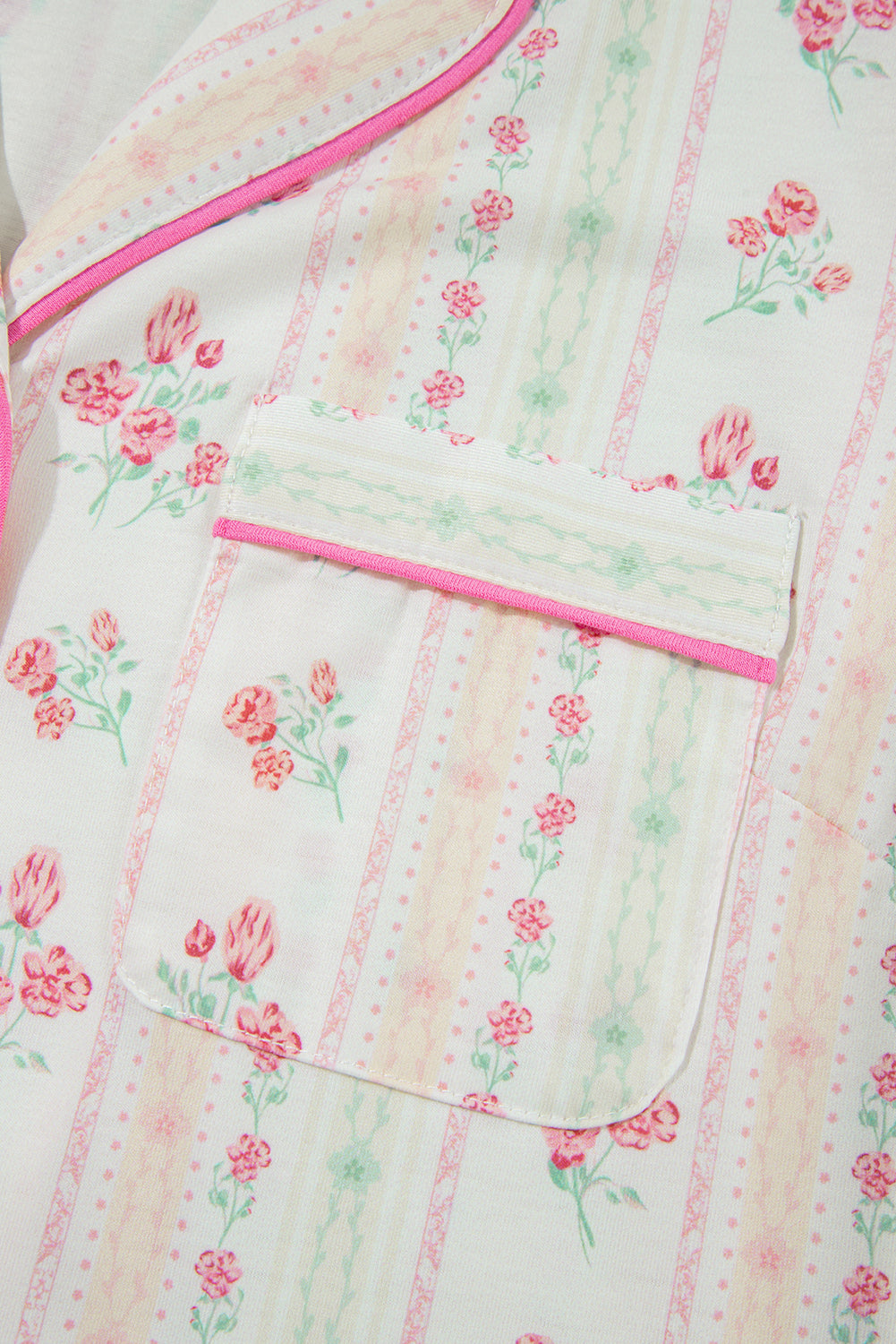 Beige Bow and Cherry Print Ruffle Hem Shorts Pajama Set Two Piece Shorts Sets 7dafad914f2e4bcf