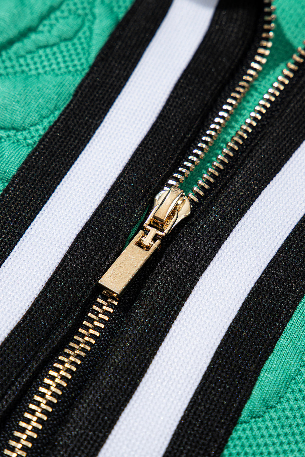 Sea Green Jacquard Textured Quarter Zipper Pop of Color Neckline Dress Short Dresses 810d4ac1843bfc08