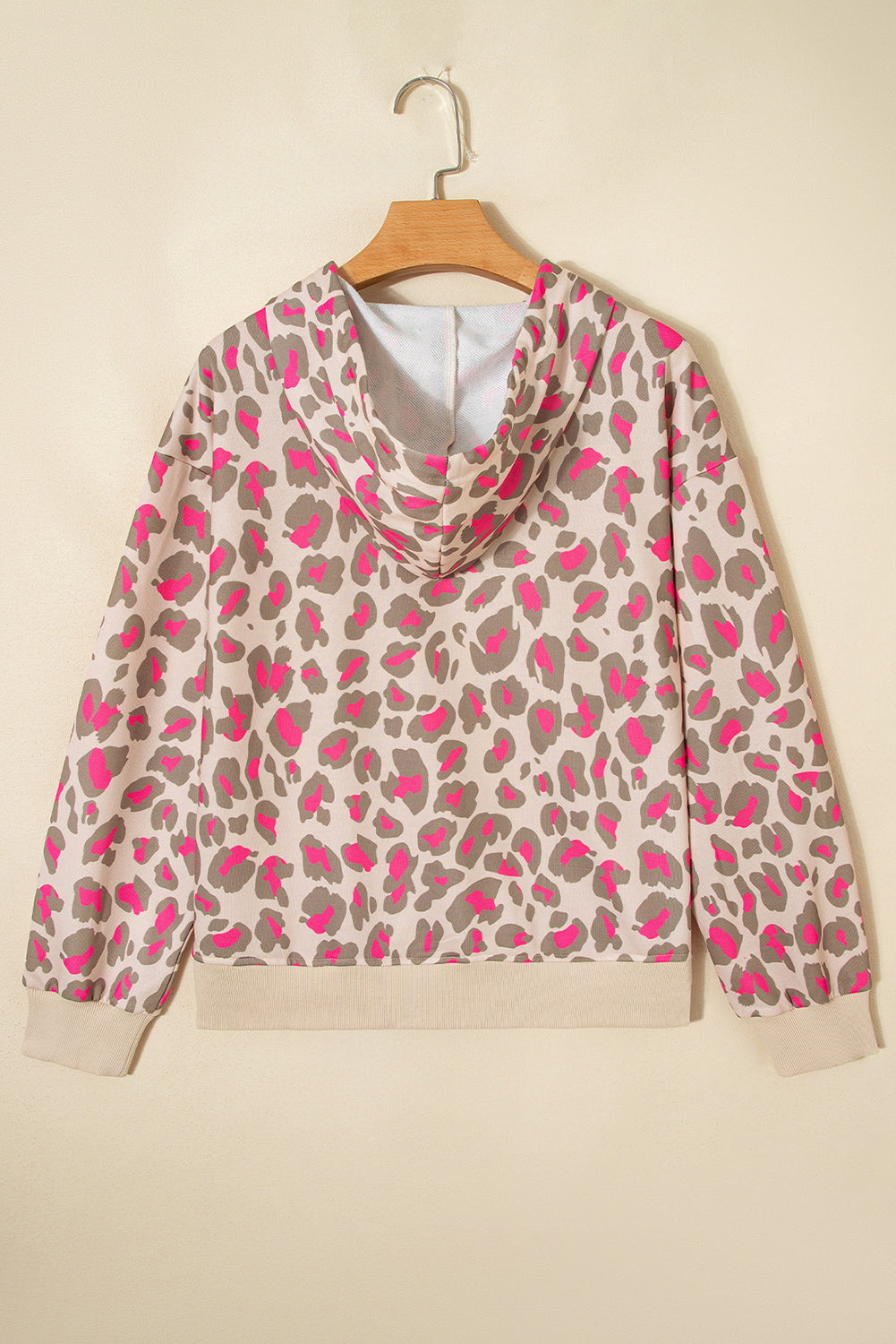 Rose Leopard Print Zip Up Hooded Sweatshirt Sweatshirts & Hoodies 83094f1937b4adb4