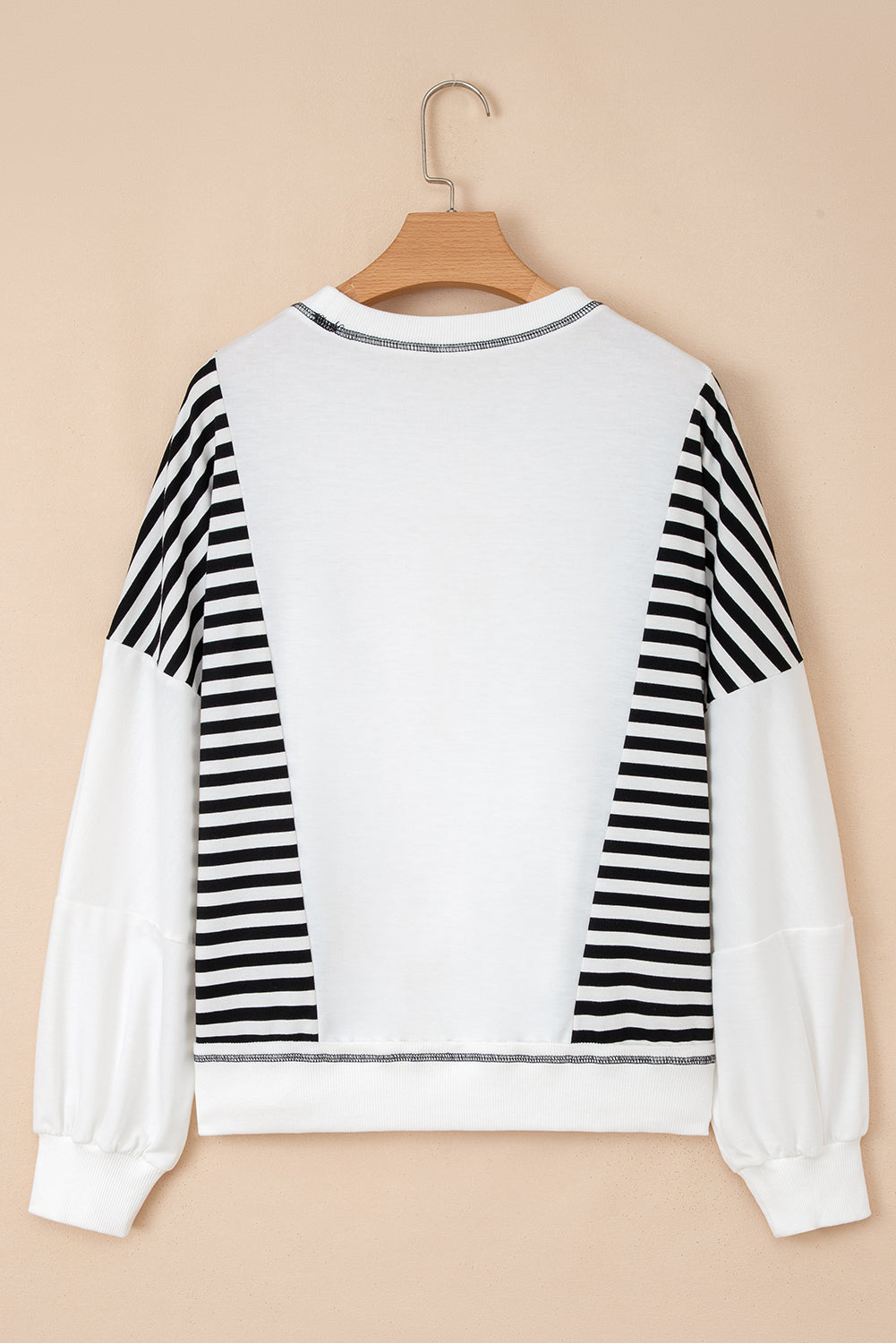 Brown Striped Colorblock Patchwork Oversized Sweatshirt Sweatshirts & Hoodies 850c80bc0f8bf7b1