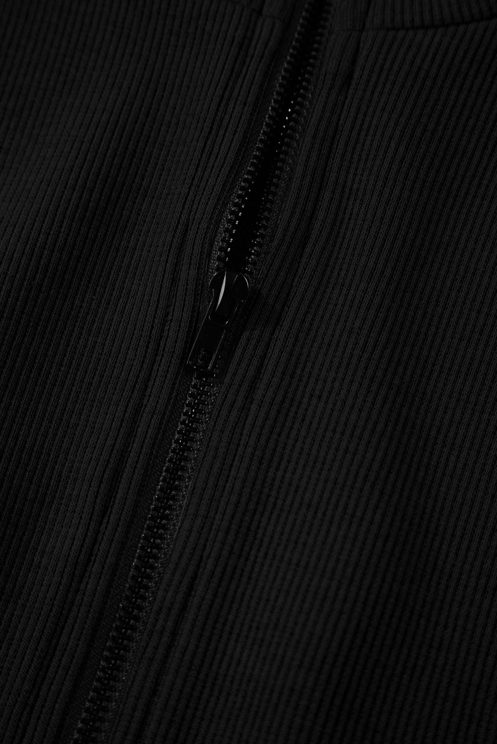 Black Terry Zipped Collar Sleeveless Drawstring Waist Mini Dress Short Dresses 8a08192e55c57d55