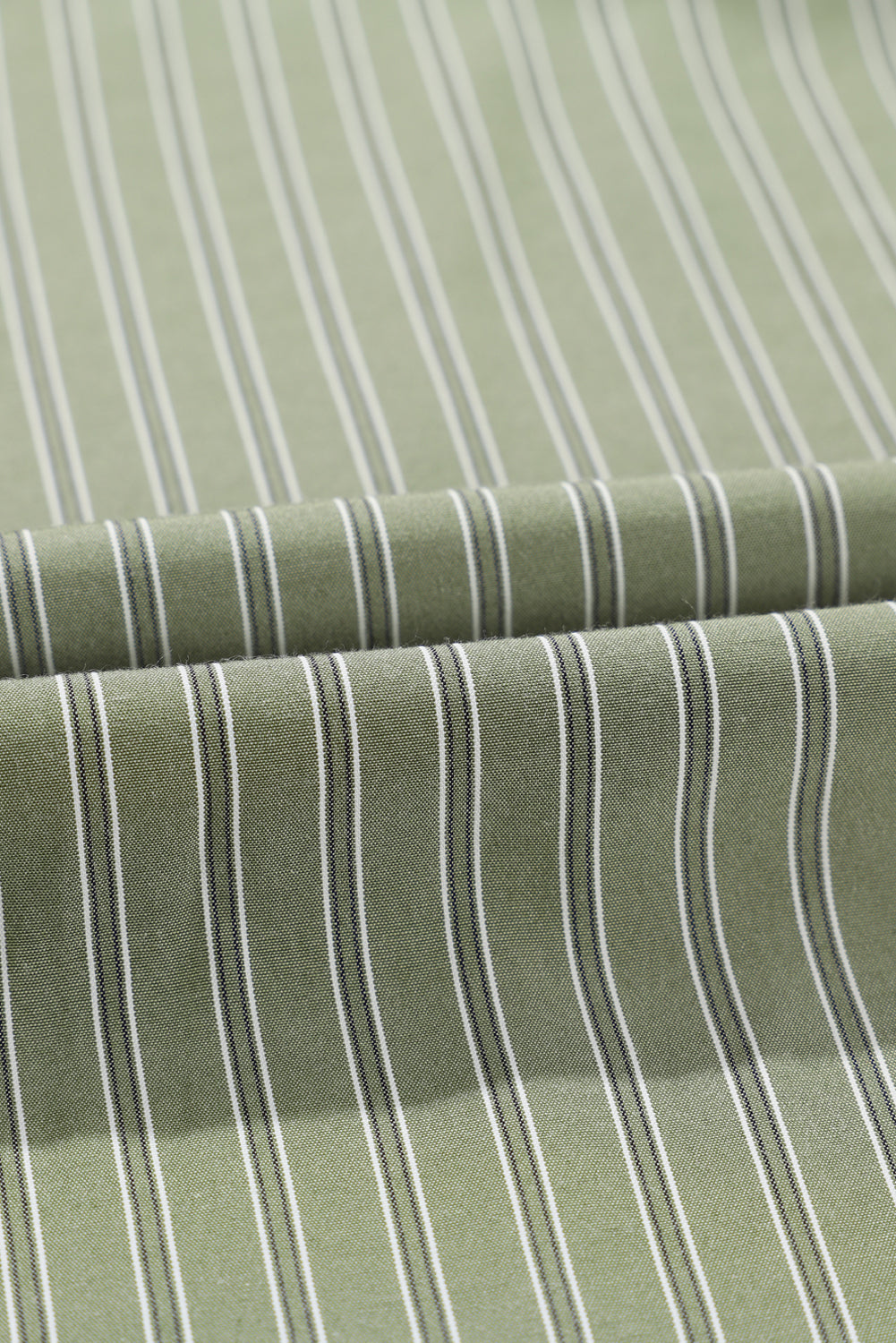 Green Stripe Button Up Oversized Casual Shirt Blouses 8a90dd011b2780c0