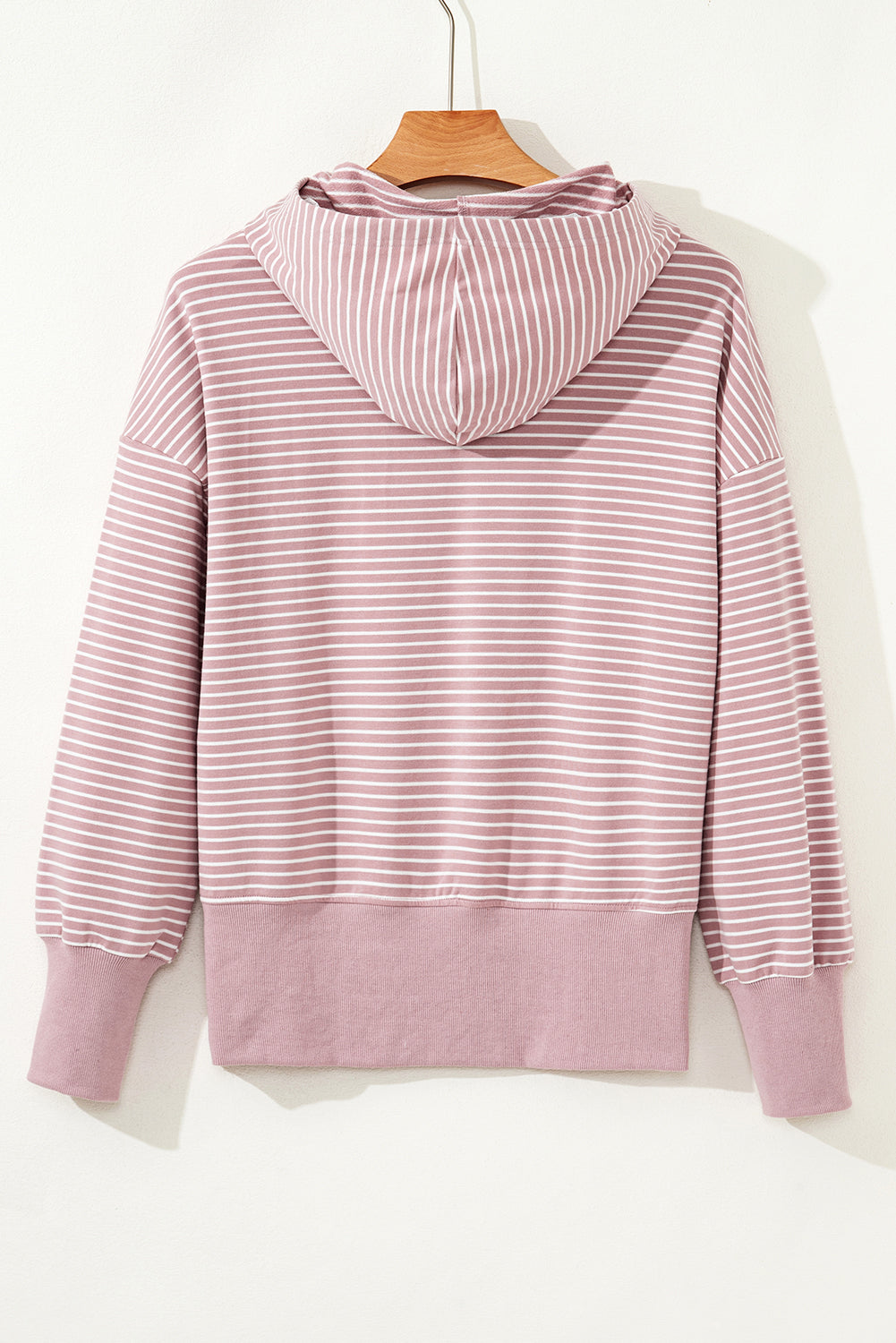 Rose Stripe Thumbhole Side Slits Drop Shoulder Loose Fit Hoodie Sweatshirts & Hoodies 95b15ca30f0ed975