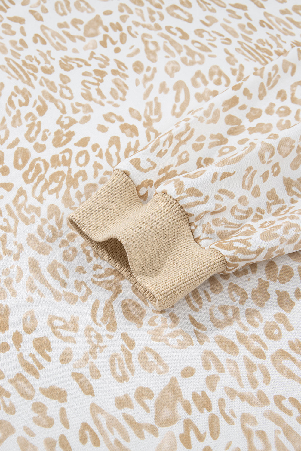 Khaki Plus Size Ruffle Arm Leopard Sweatshirt Plus Size Tops 95b5c00db1eeed5d