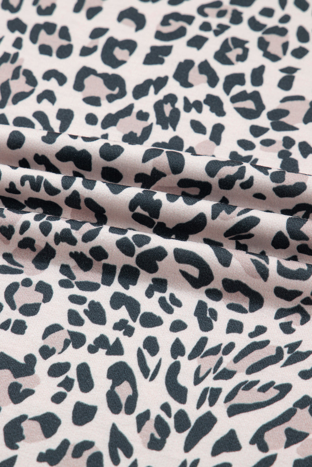 Khaki Leopard Print Contrast V Neck Varsity Stripe Detail Long Sleeve Top Long Sleeve Tops 98fb5aea92208022