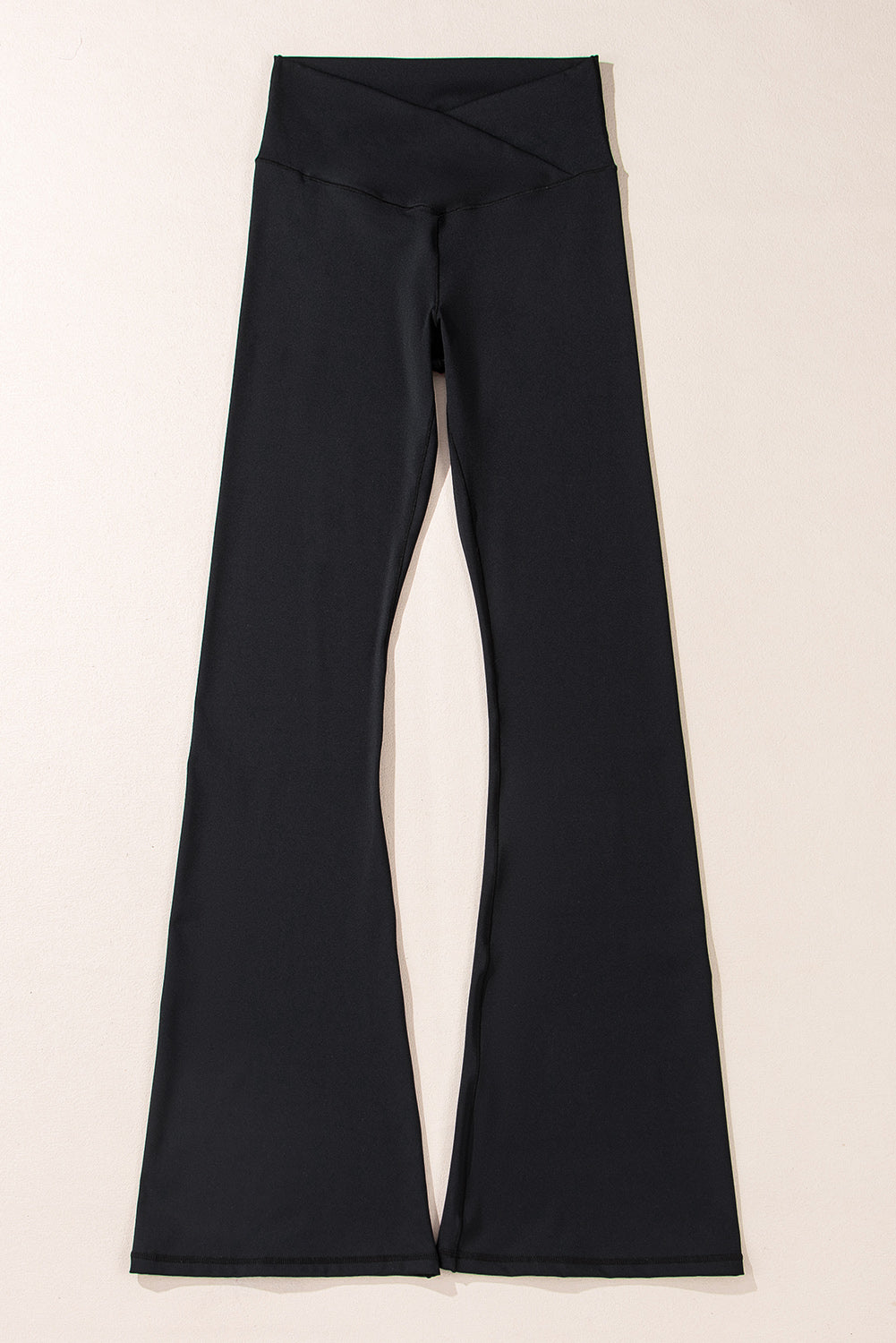 Black V Shape High Waist Flared Leggings Leggings 995084b93785feda