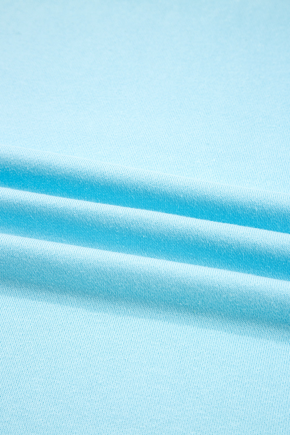 Aruba Blue Solid Color Pullover Top Plus Size Raw Hem Shorts Set Plus Size Matching Sets 99783426df5a23ed