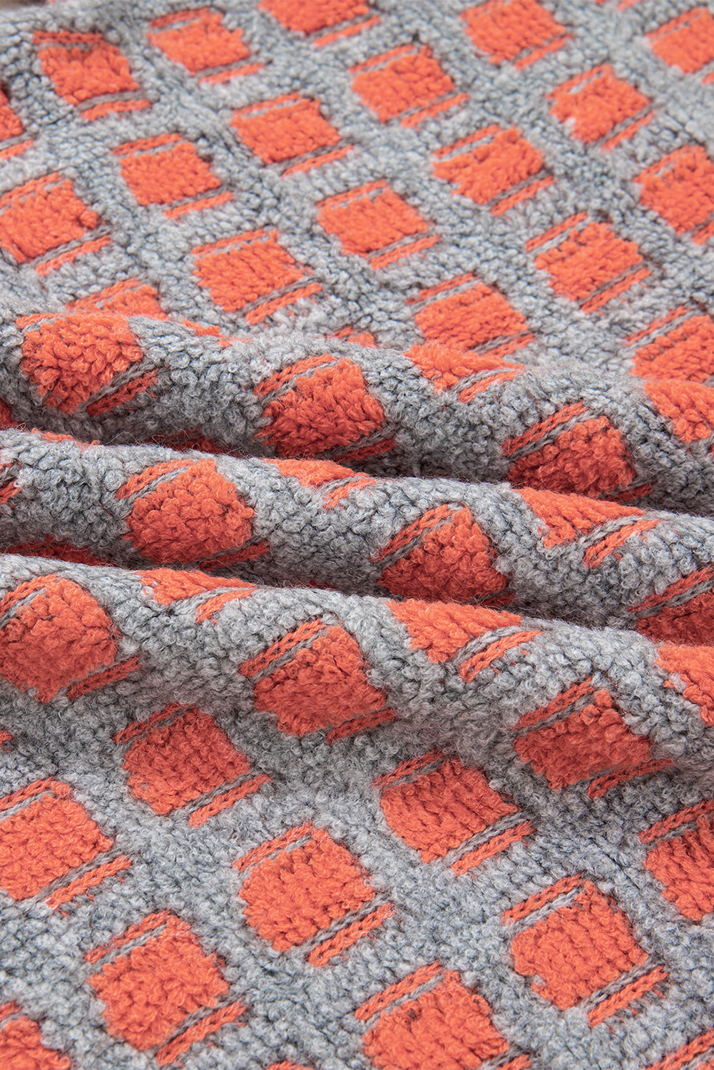 Pink Checkered Oversized Side Slit Sweater Sweaters 9da9052afc6dedc2