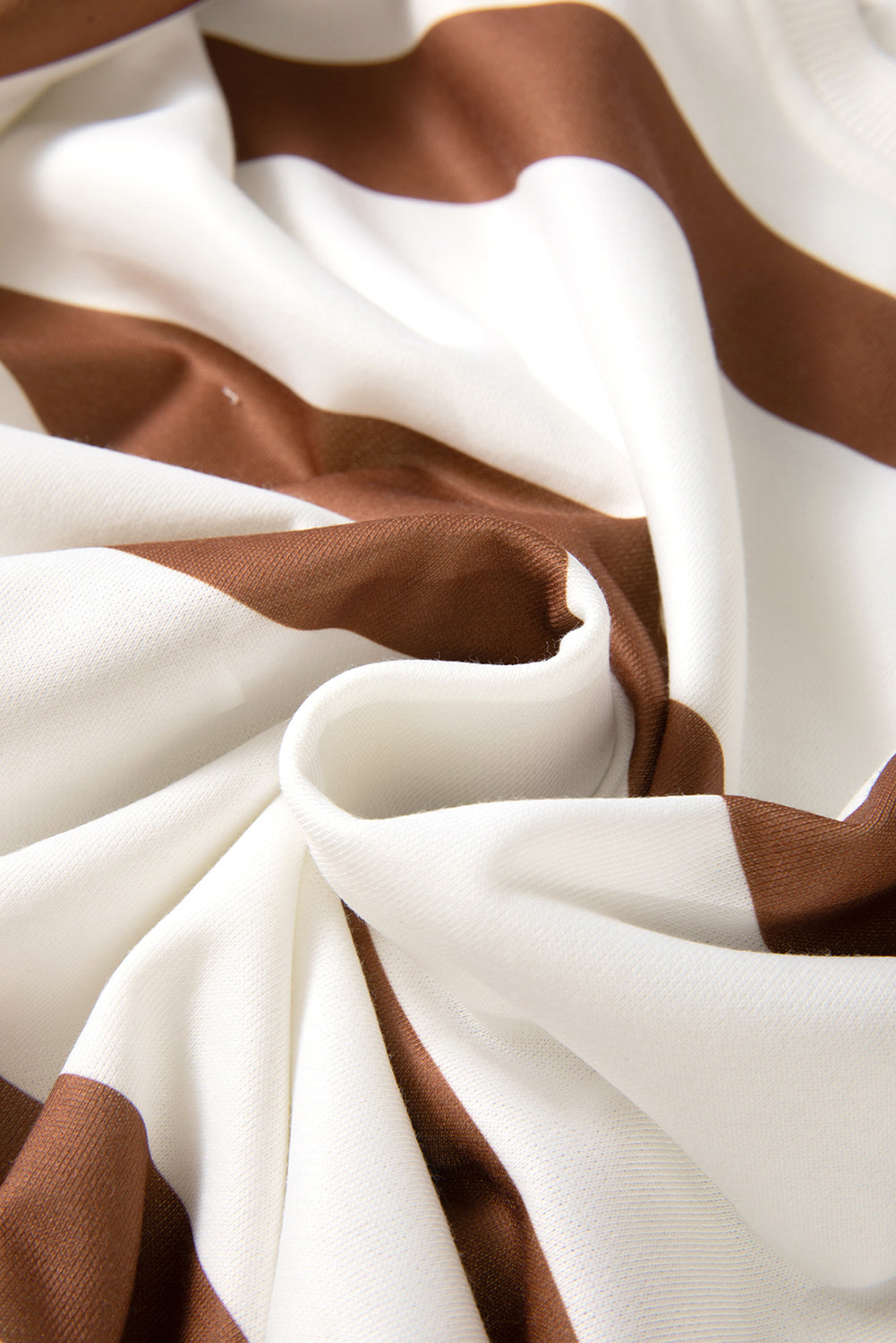 Light French Beige Striped Drop Shoulder Pullover and Joggers Set Two Piece Pants Sets 9f30fb02a9446776