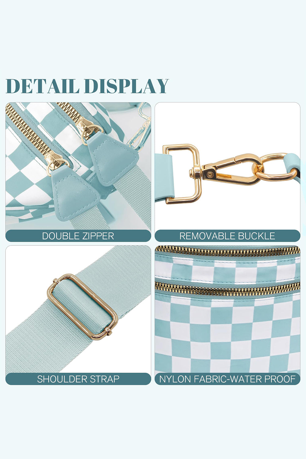 Pink Checkered Print Wide Strap Large Crossbody Bag Crossbody Bags a150abd0d9779c72