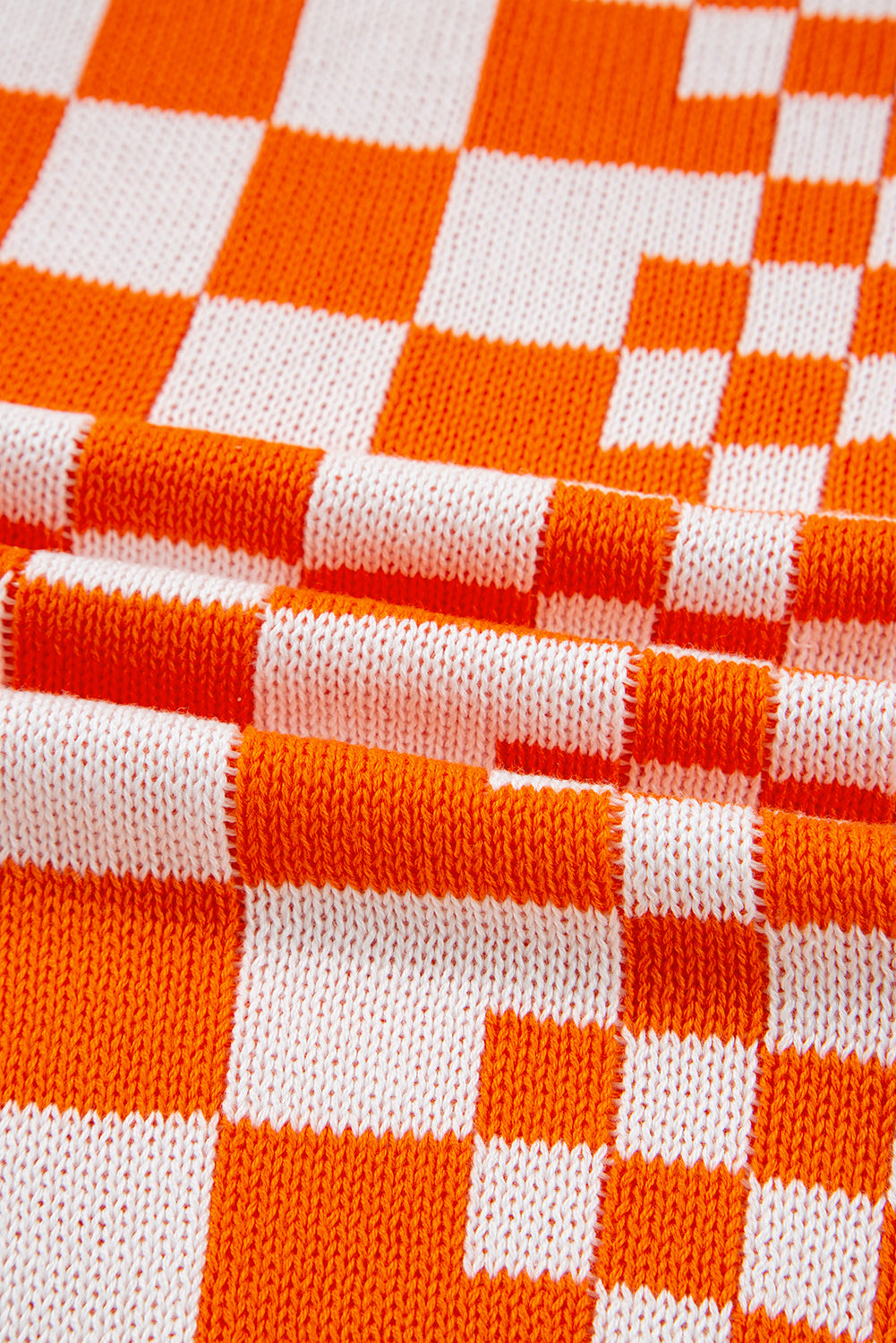 Orange Checkered Open Front Drop Shoulder Cardigan Cardigans a67cd04de3eb880c