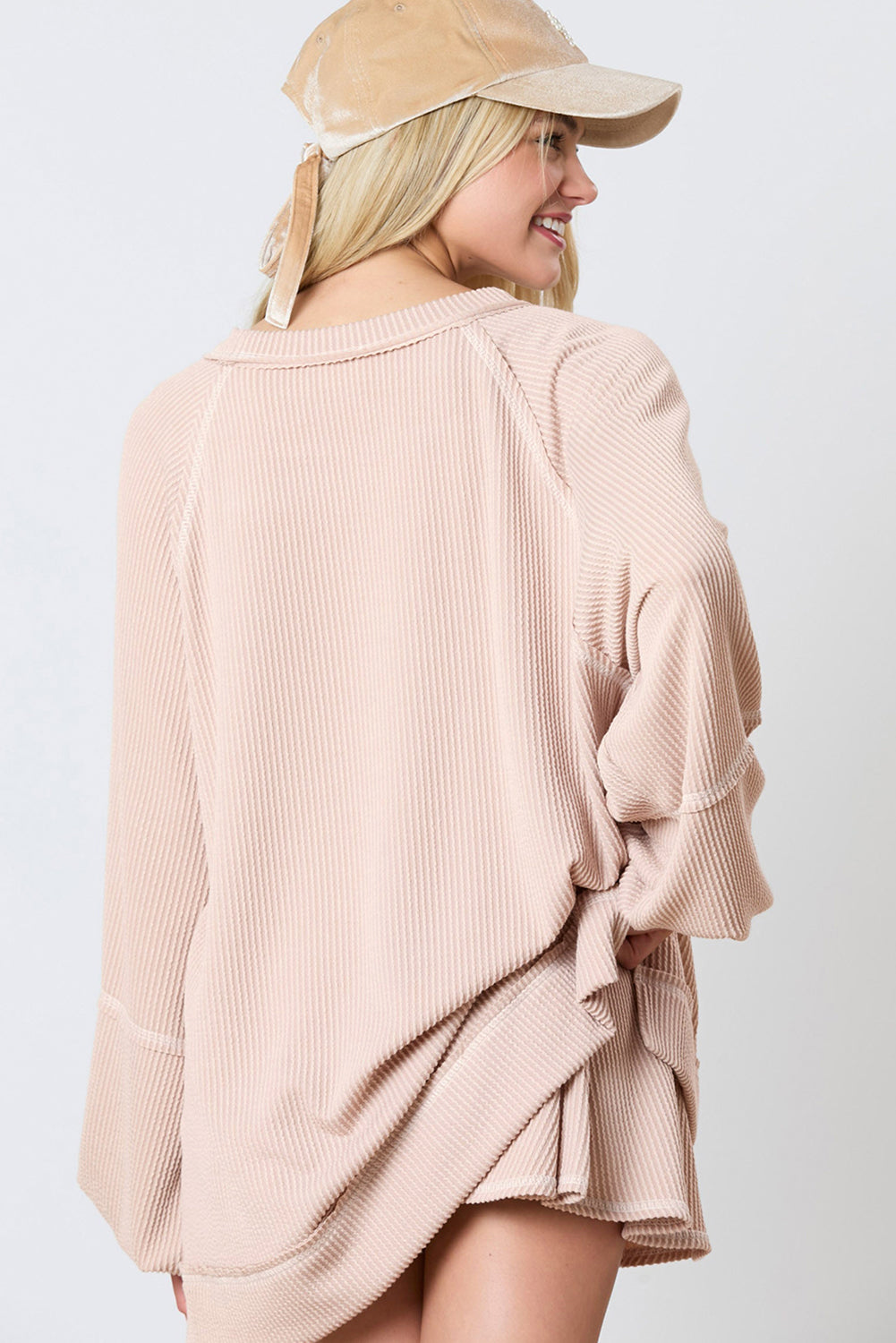 Jet Stream Corded Lantern Sleeve Pullover and Ruffle Mini Skirt Set Two Piece Skirt Sets a702d72ba7bfa513