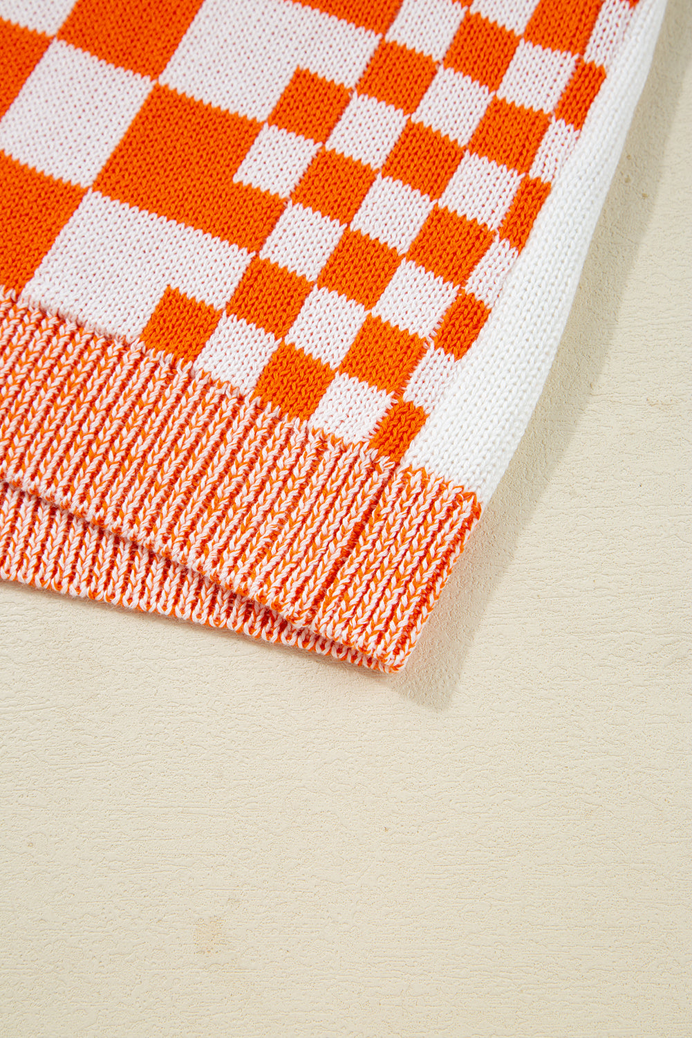 Orange Checkered Open Front Drop Shoulder Cardigan Cardigans ab2a39b24bb74864