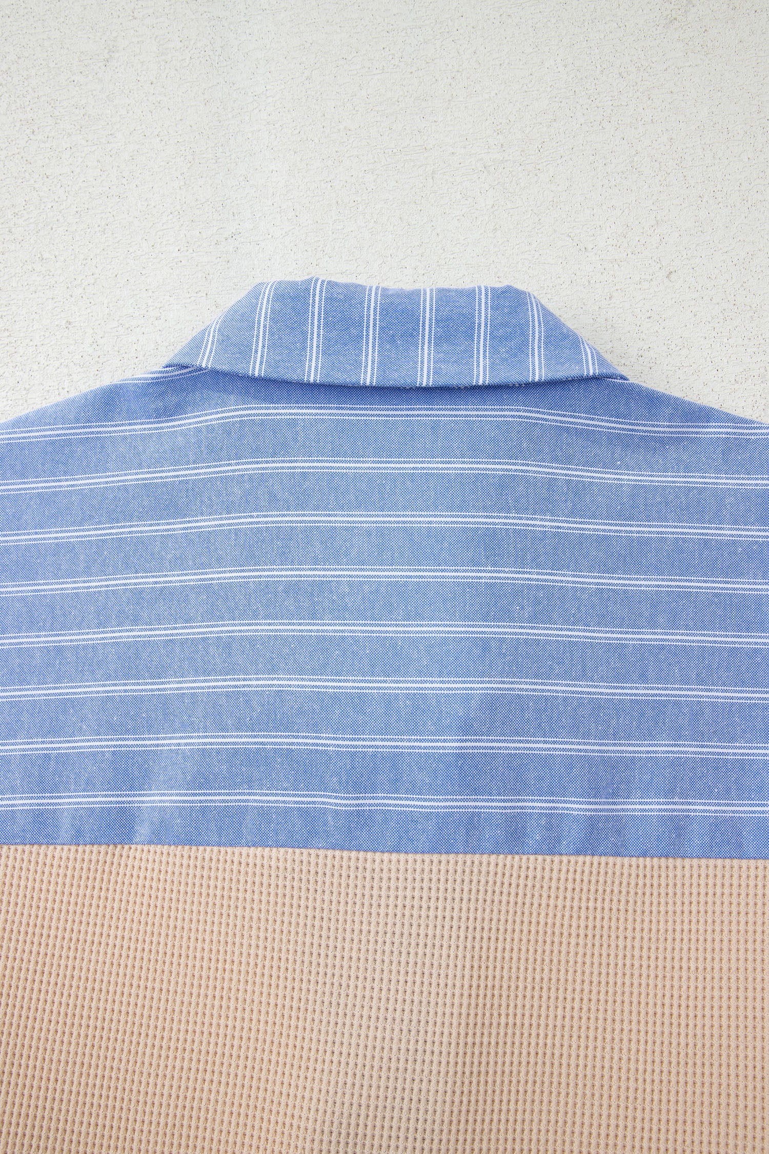 Parchment Plus Size Striped Contrast Trim Waffle Knit Collared Top Pre Order Plus Size adcb4c7634bd204a