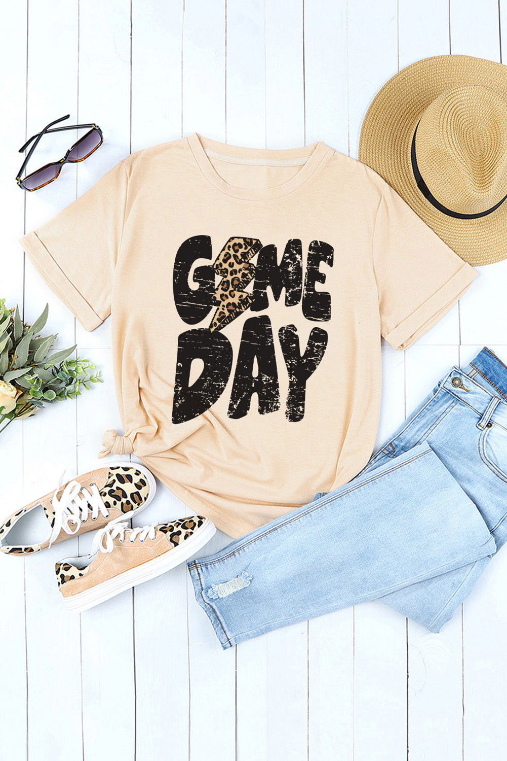 Khaki Game Day Football Season Casual Graphic T Shirt Graphic Tees b04b88b1ce3f25a4