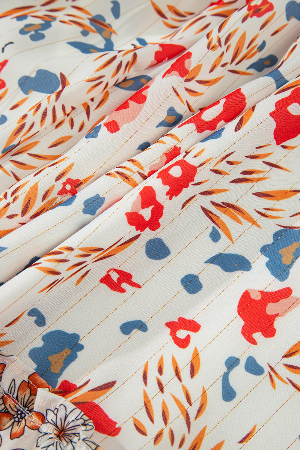 Khaki Plus Size Frill Tiered High Waist Floral Dress Plus Size Dresses b1c6d5ec49f1a3cd