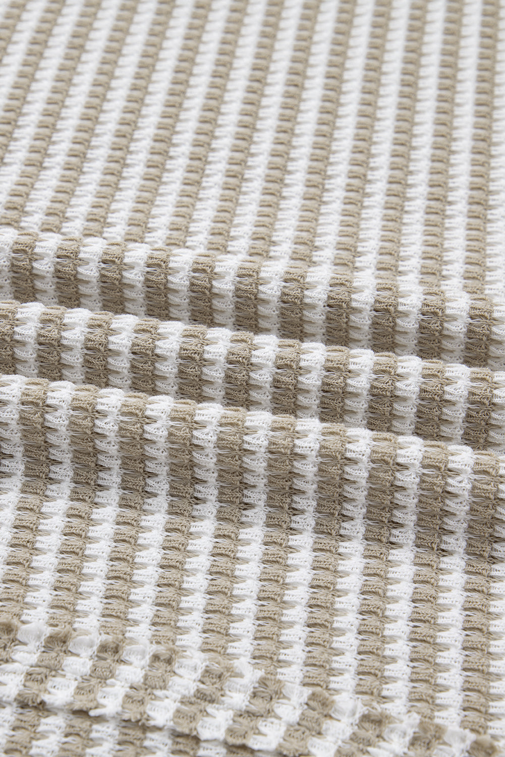 Brown Plus Size Stripe Ribbed Trim Drop Shoulder Long Sleeve Oversized Top Plus Size Tops b23e9680e436618d