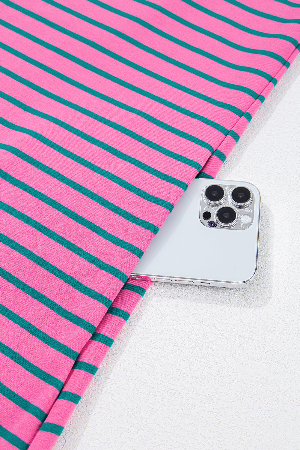 Rose Stripe Collared Puff Sleeve Pocket Plus Size Pop of Color Neckline Dress Plus Size Dresses b799873bc3a4f819