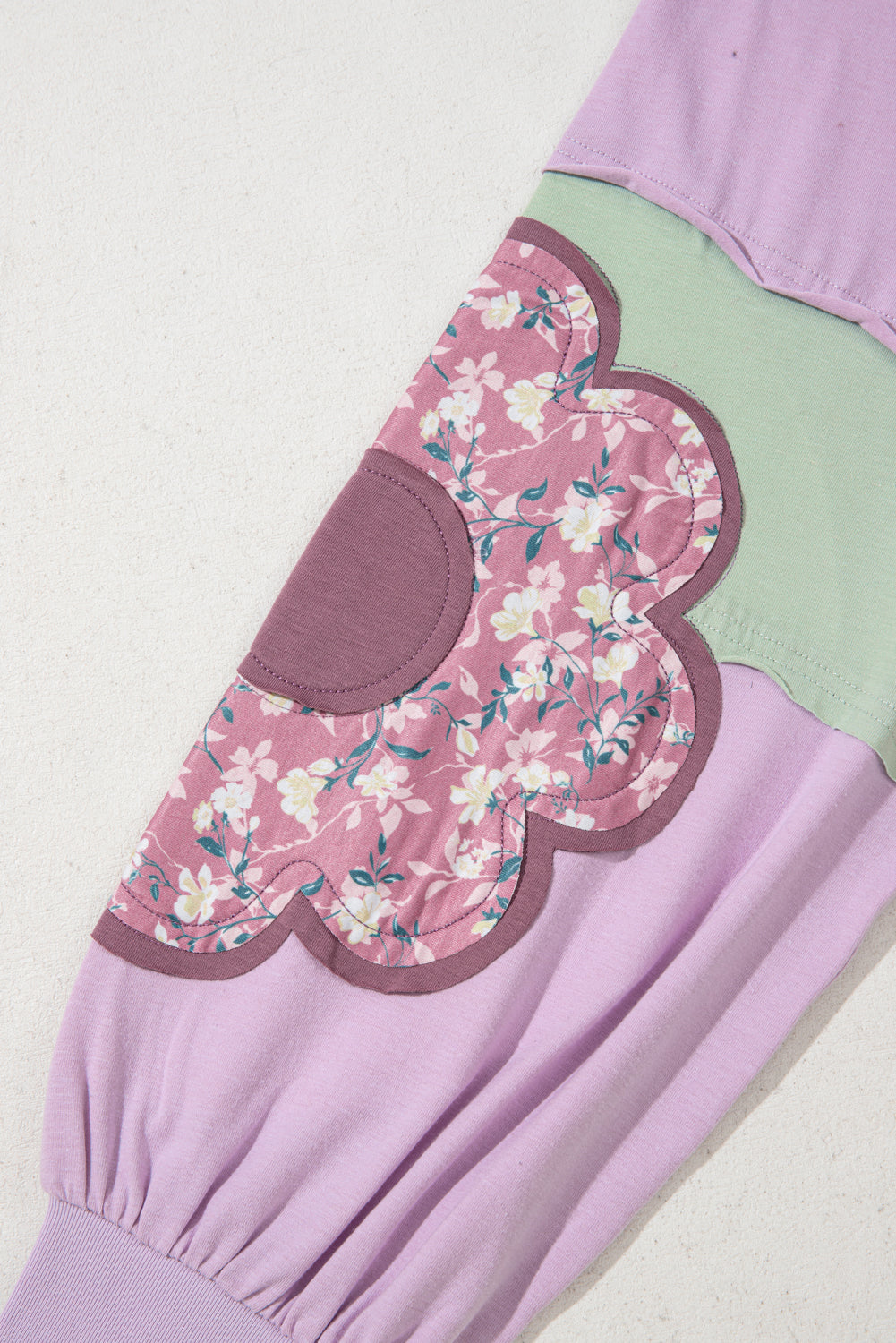 Phalaenopsis Flower Patched Colorblock Plus Size Pullover Top Plus Size Tops bb29138bec2171d1