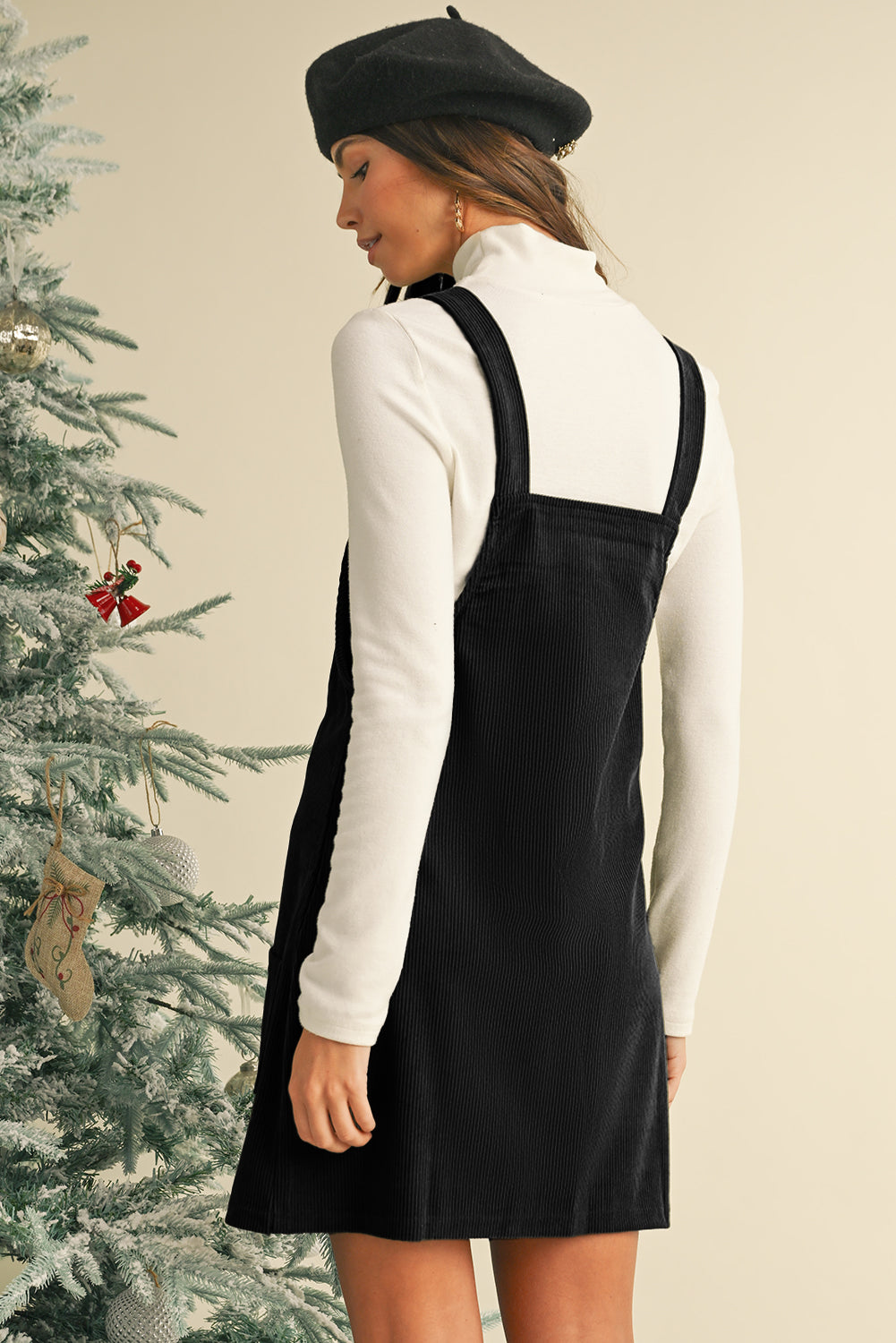 Vineyard Green Corduroy Front Pockets Overall Dress Short Dresses bb6ffe1ff8e04ce5