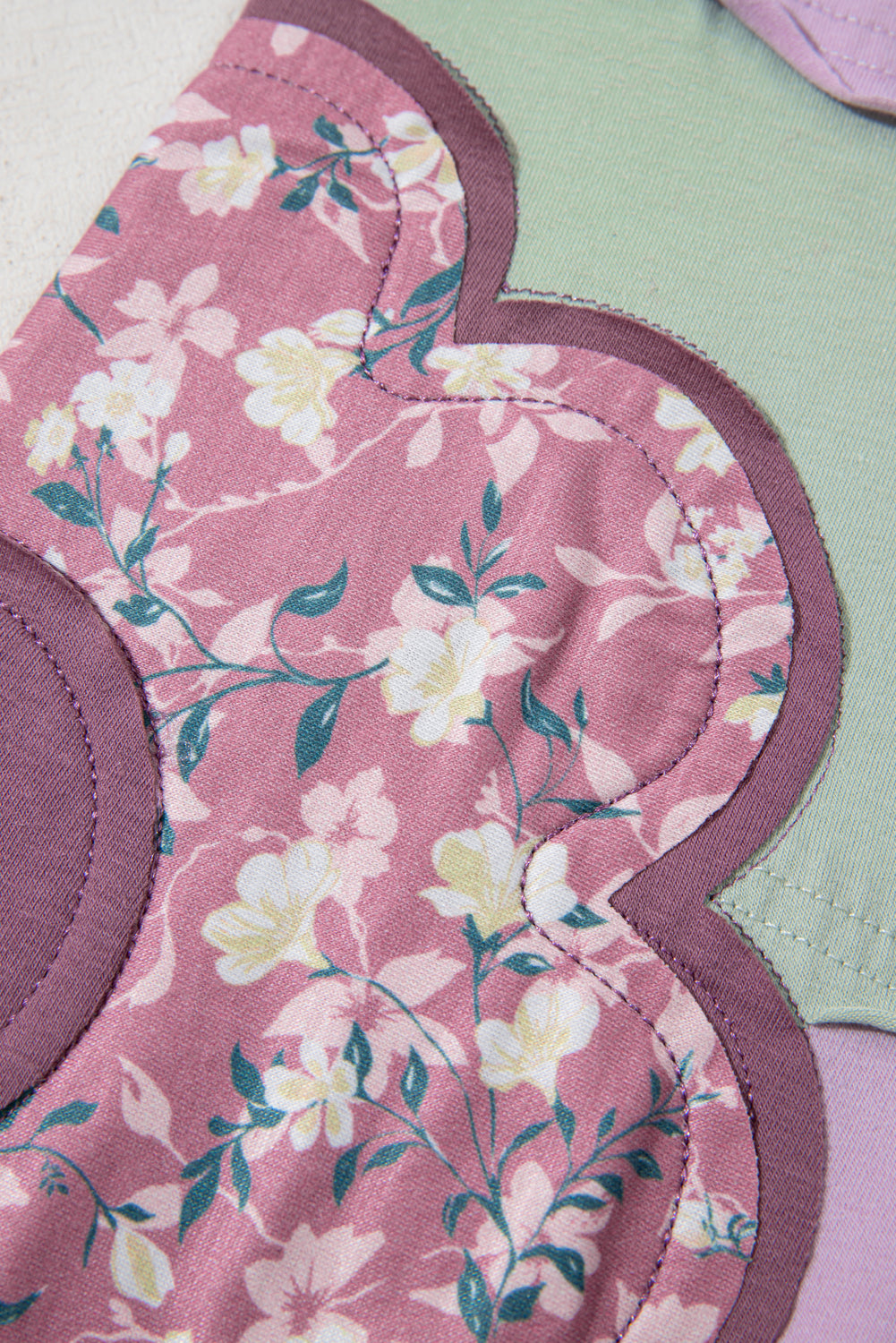 Phalaenopsis Flower Patched Colorblock Plus Size Pullover Top Plus Size Tops bc8cbafb15c29678