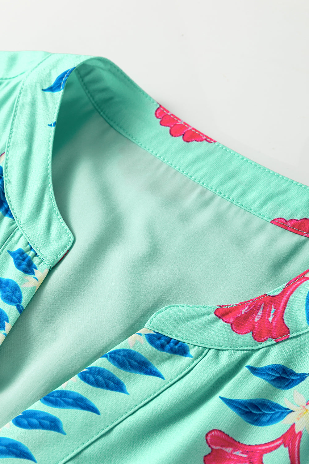 Green Floral Print Notched Neck Flounce Sleeve Midi Dress Midi Dresses be04e84706bc596e