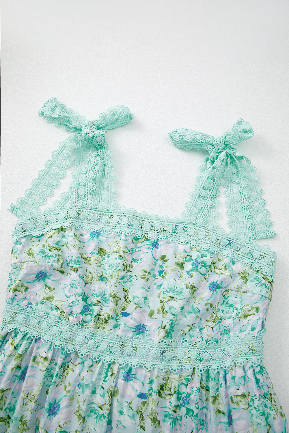 Green Floral Lace Tied Strap Empire Waist Maxi Dress Maxi Dresses c0fadc26140d43f7