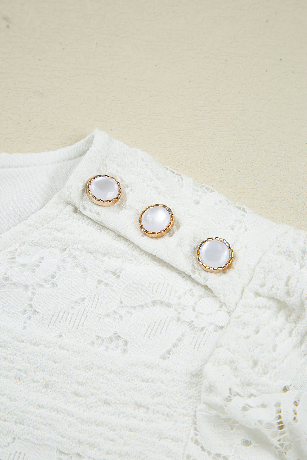 White Lace Floral Round Neck Puff Sleeve Shift Mini Dress Short Dresses c2b681d269d83e03