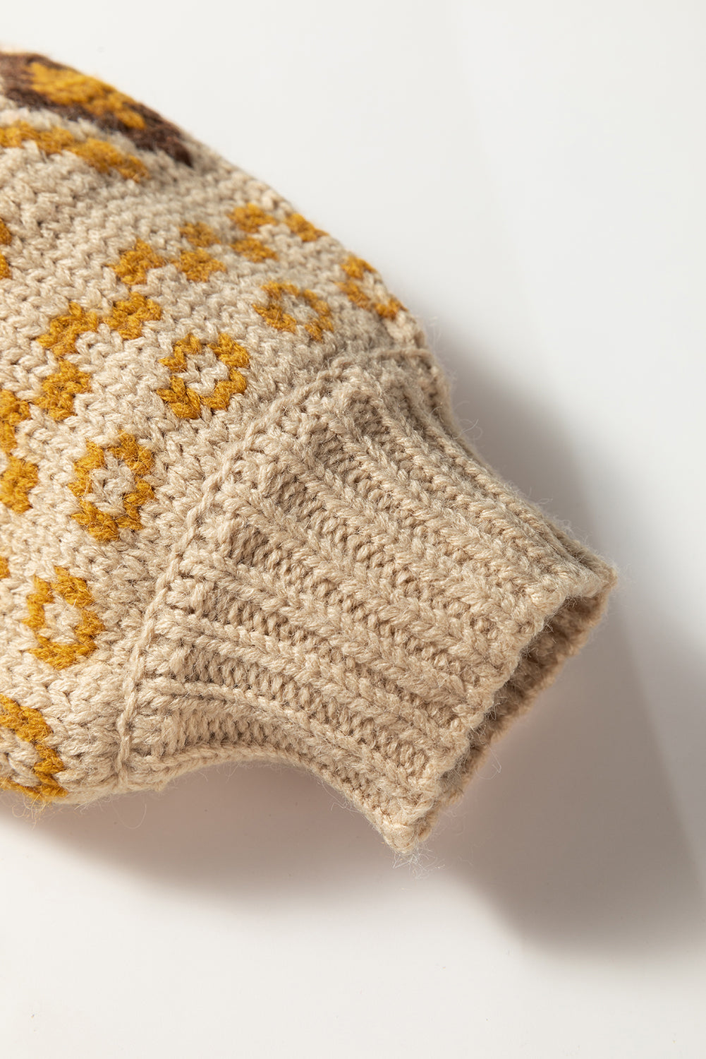 Khaki Geometric Pattern Button V Neck Cardigan Cardigans c5e7bb8967c6bc3d