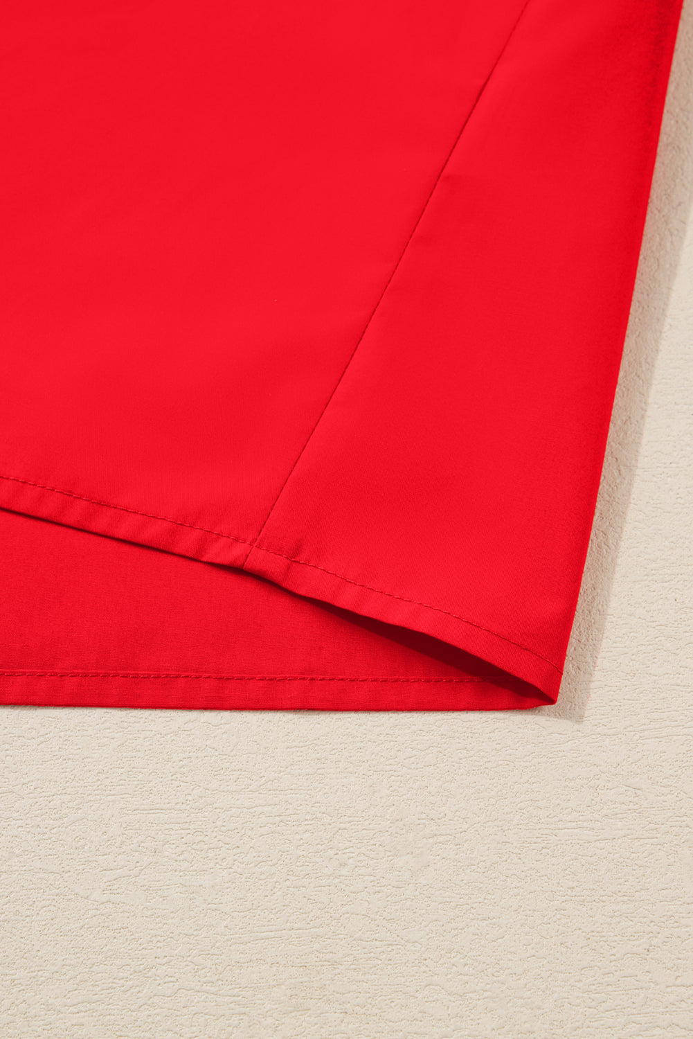 Fiery Red Striped Trim Ruffle Split Neck Long Sleeve Blouse Blouses c618e5e66ae8a61e