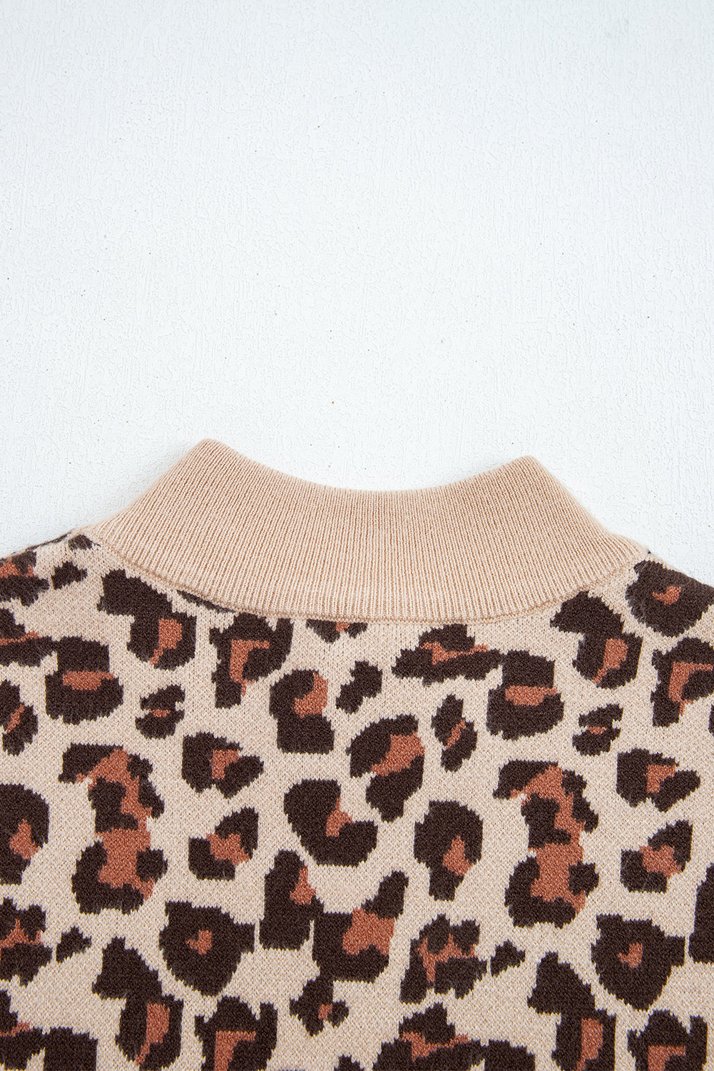 Khaki Leopard Print High Neck Shift Mini Sweater Dress Sweater Dresses c6ca9954c0a45f7a