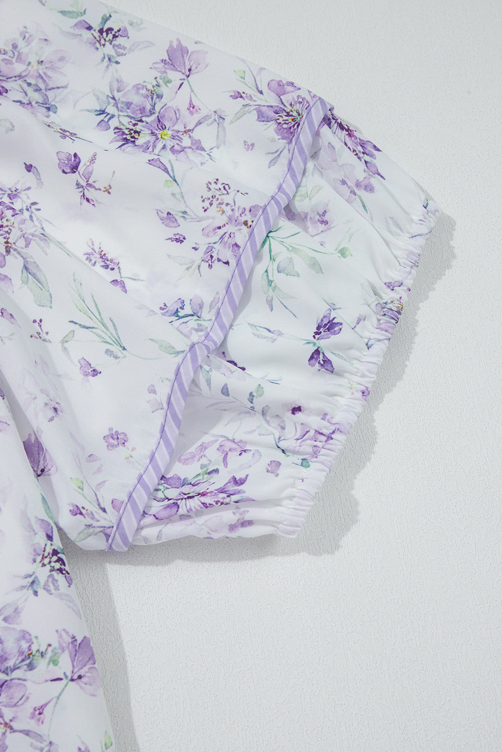 Purple Floral Print Split Neck Plus Size Top Plus Size Tops cb87fbc428ff03e0