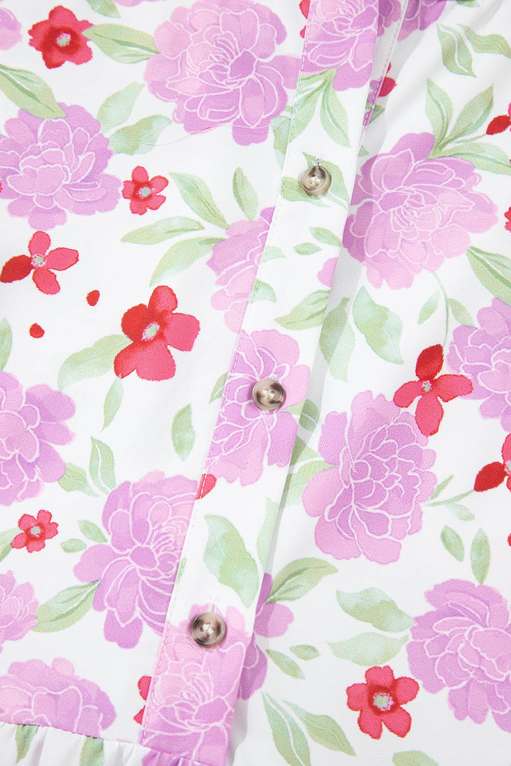 Pink Floral Print Striped Trim Flowy Mini Dress Short Dresses cc56b98ad0eebd04