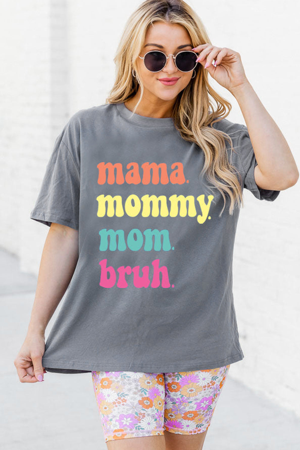 Gray Mama Letter Print Crew Neck Graphic Tee Graphic Tees cca03b28bb07c225