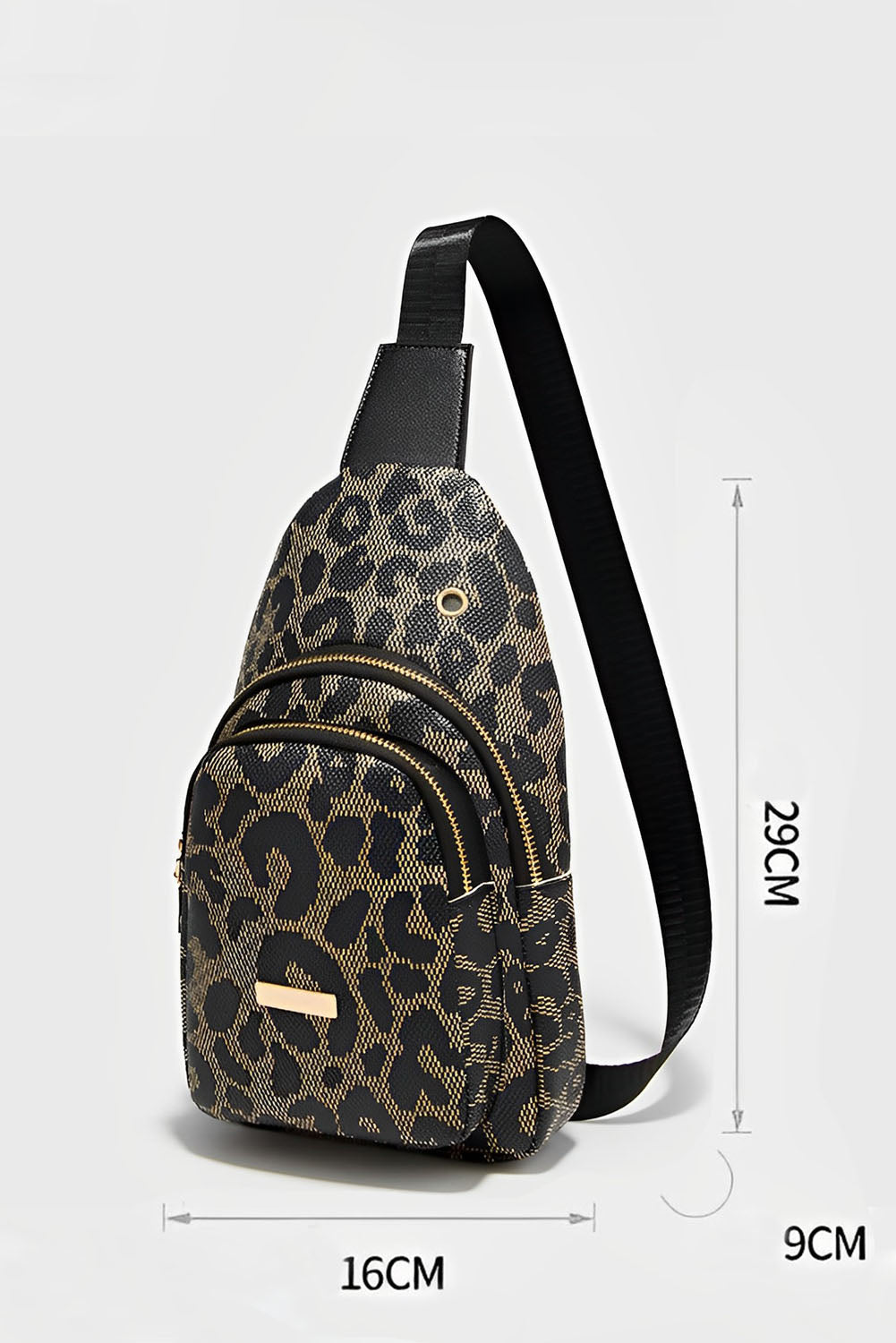 Leopard Printed PU Leather Zippered Fanny Pack Sling Bag Crossbody Bags ce84d9dd3658bc26