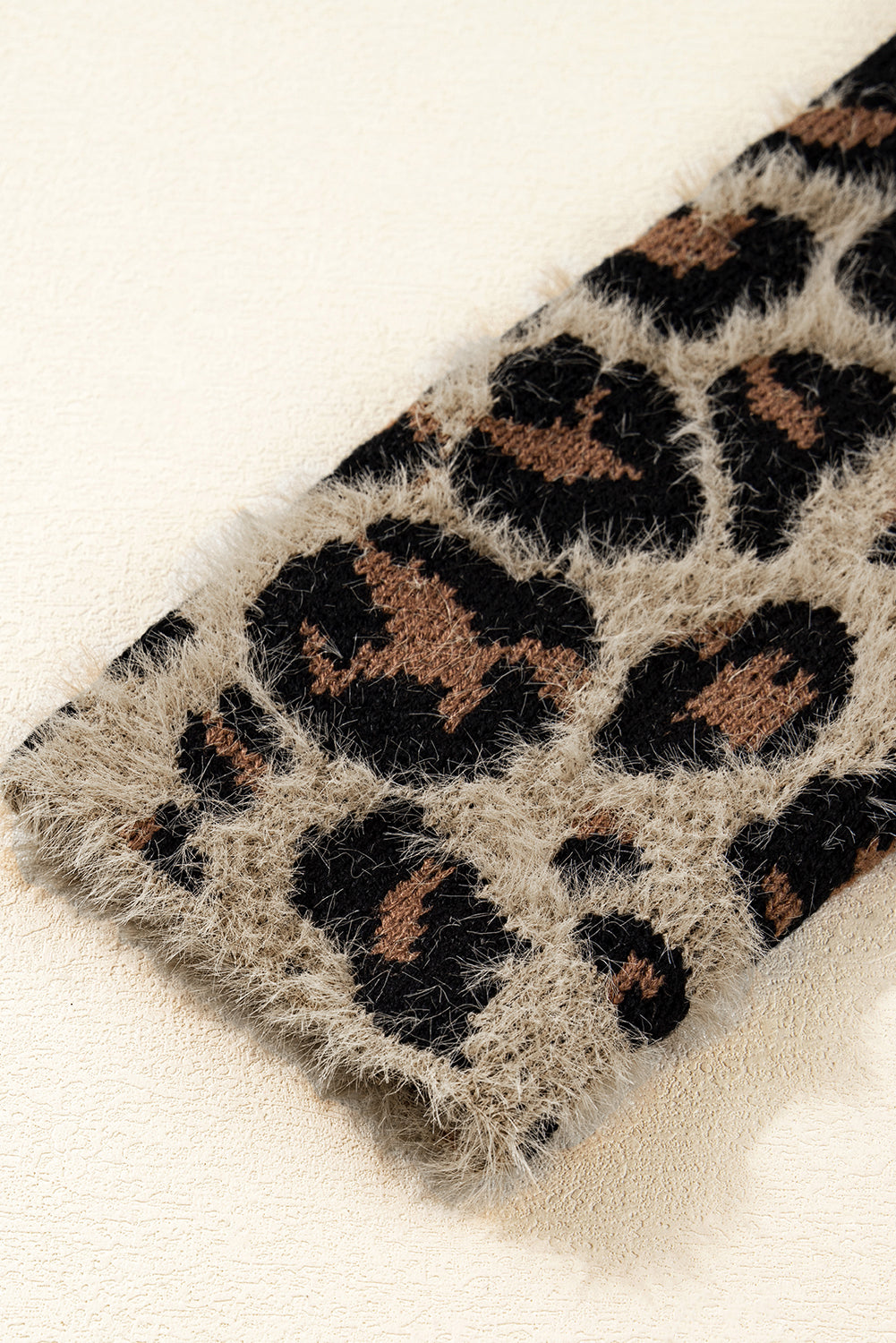 Brown Leopard Open Front Fuzzy Cardigan Cardigans cfcde87a8b1916e6