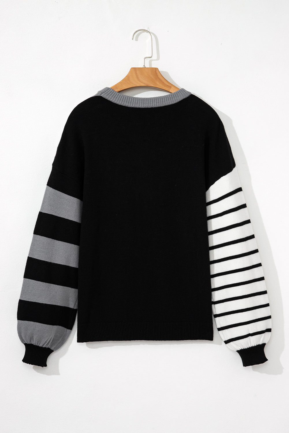Orange Striped Colorblock Pullover Sweater Sweaters d00556e4fccf425e