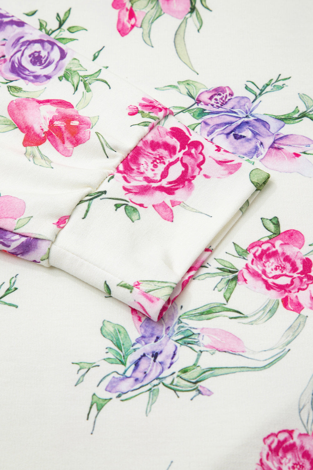 Apricot Floral Print Pullover Drawstring Lounge Pants Set Loungewear Set d00fd717c63de688