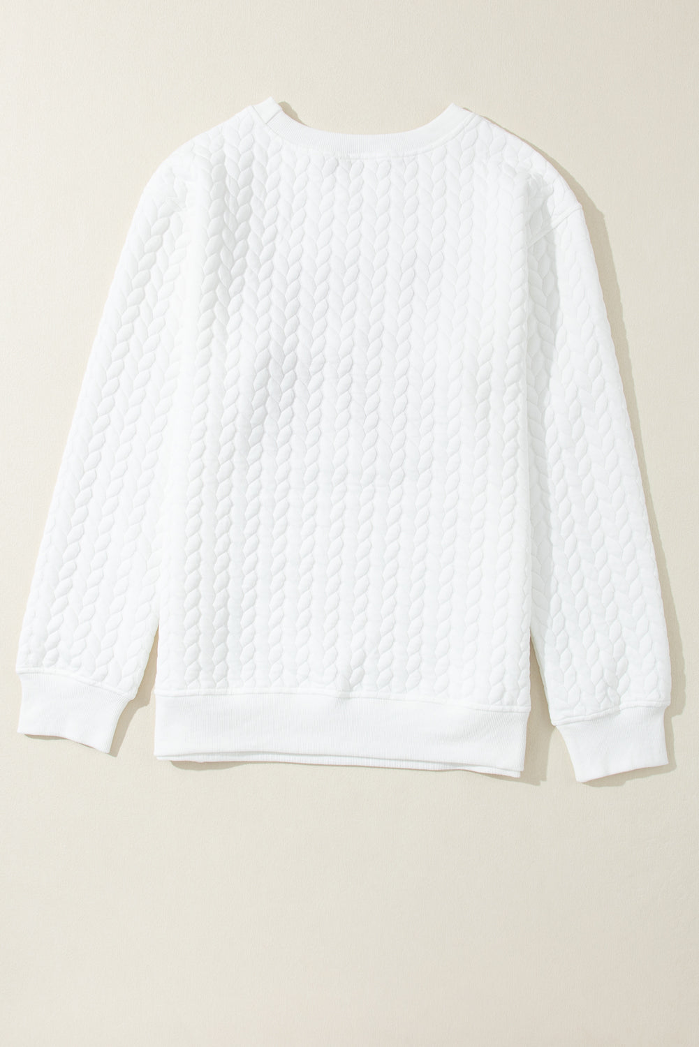 White XOXO Chenille Letter Patch Quilted Sweatshirt Sweatshirts & Hoodies d094b27057cf5d37