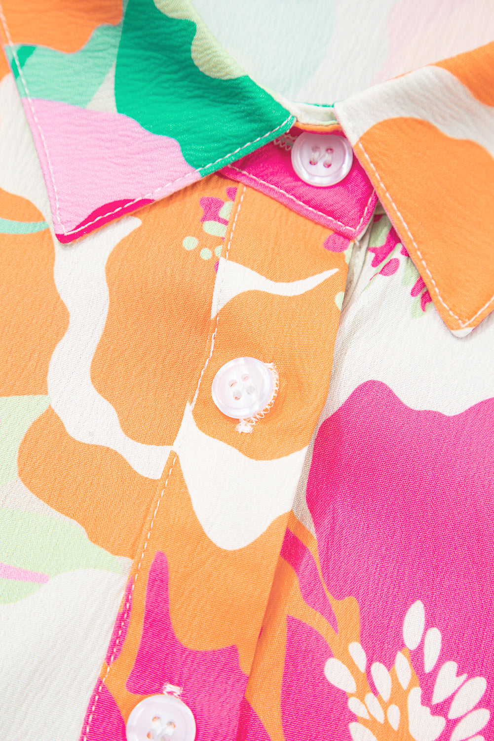 Green Floral Puff Sleeve Buttoned Babydoll Dress Short Dresses d34535291c34ecae